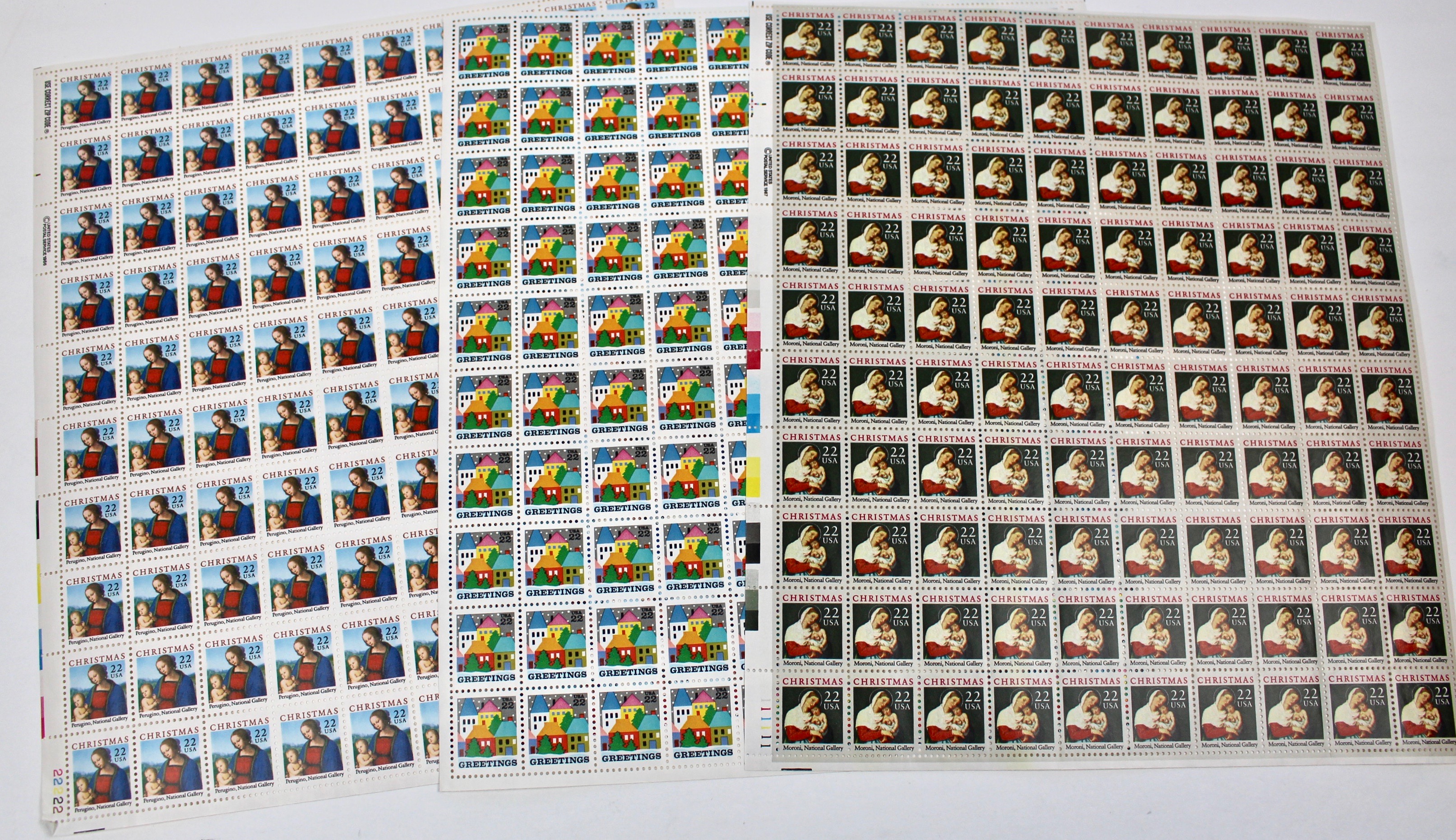 Group of USPS Postage Stamp Mint Sheets, Late 20th Century