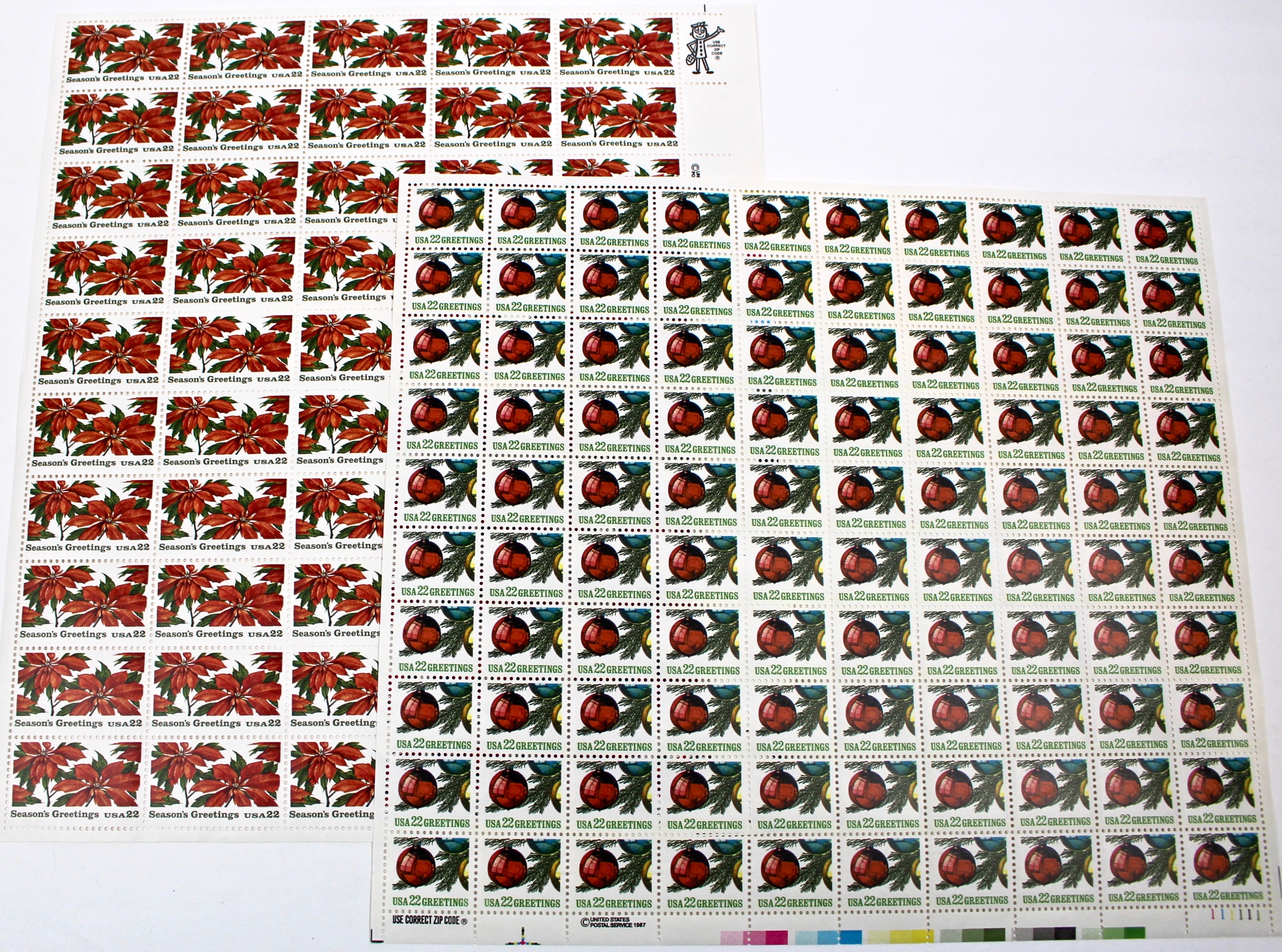 Group of USPS Postage Stamp Mint Sheets, Late 20th Century