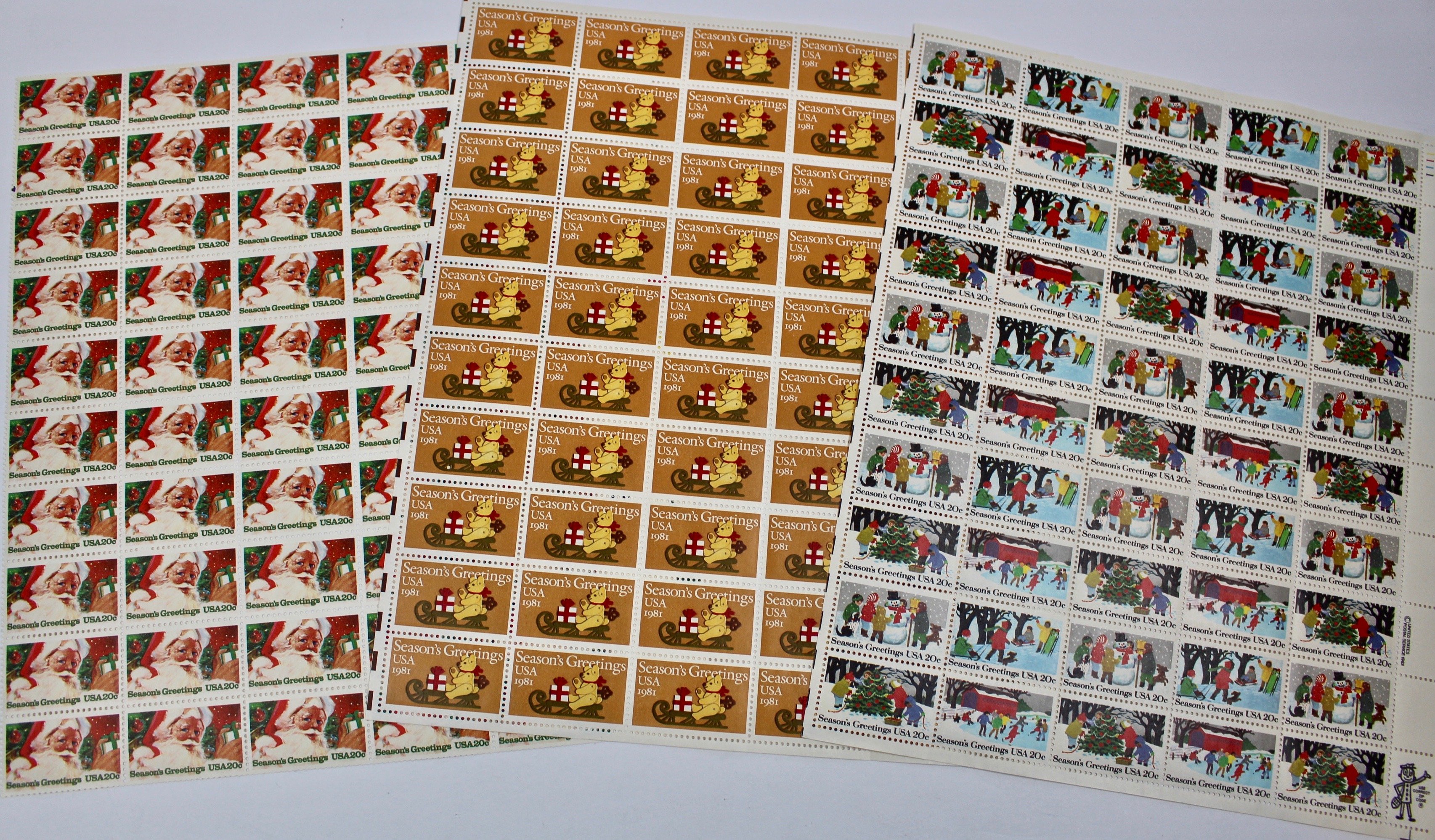 Group of USPS Postage Stamp Mint Sheets, Late 20th Century