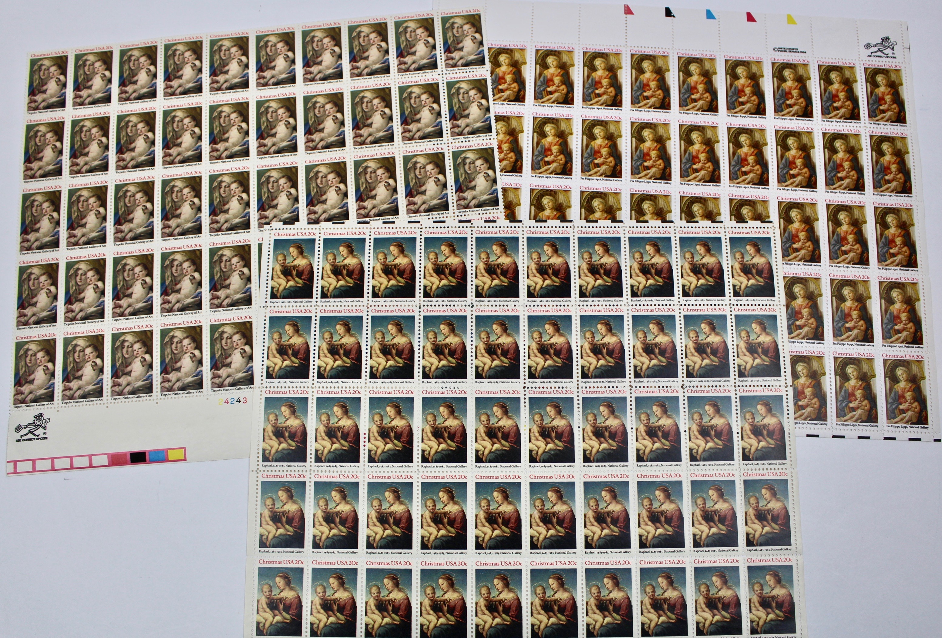 Group of USPS Postage Stamp Mint Sheets, Late 20th Century