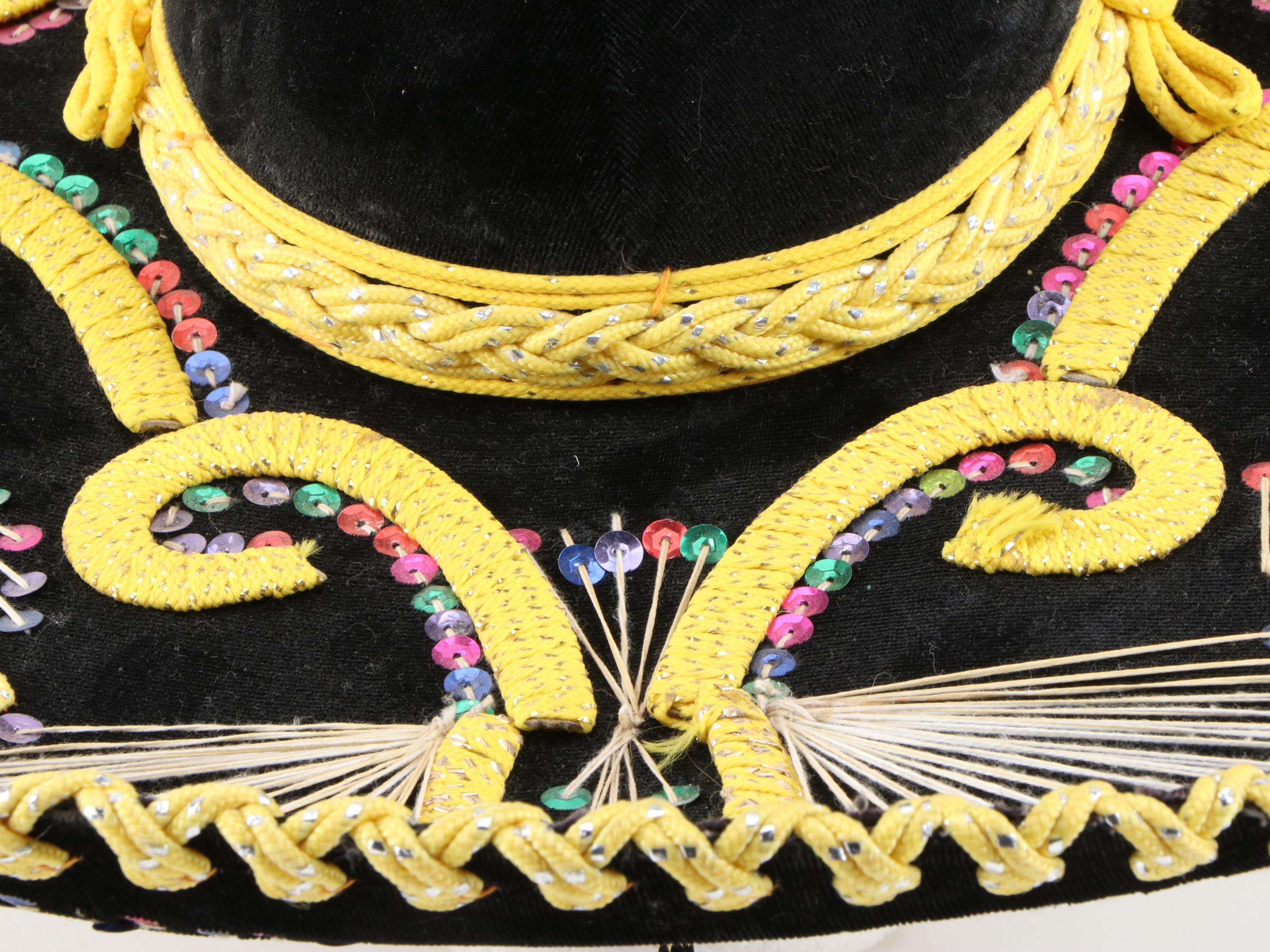 Pigalle Black Embellished Mexican Sombrero