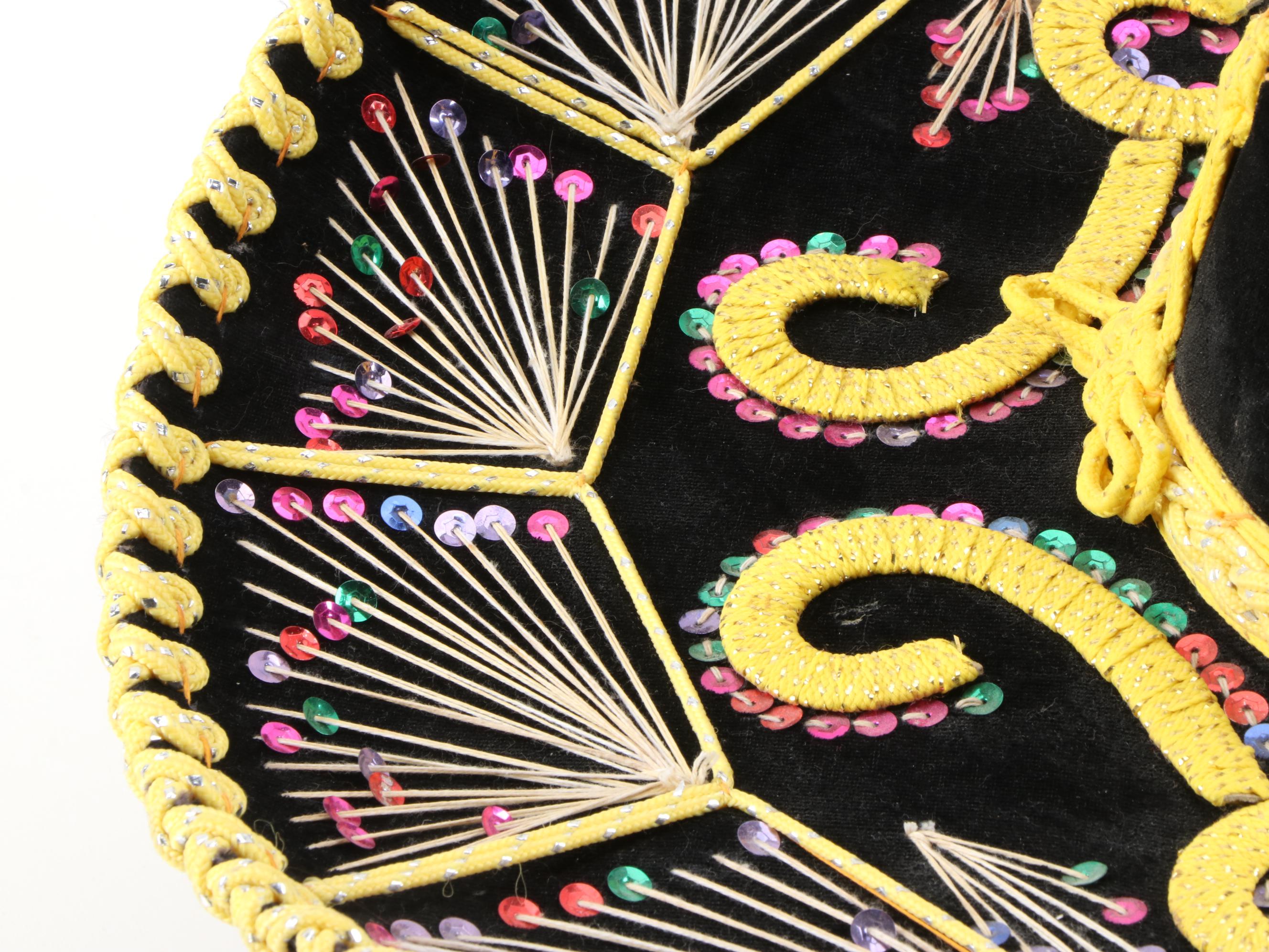Pigalle Black Embellished Mexican Sombrero