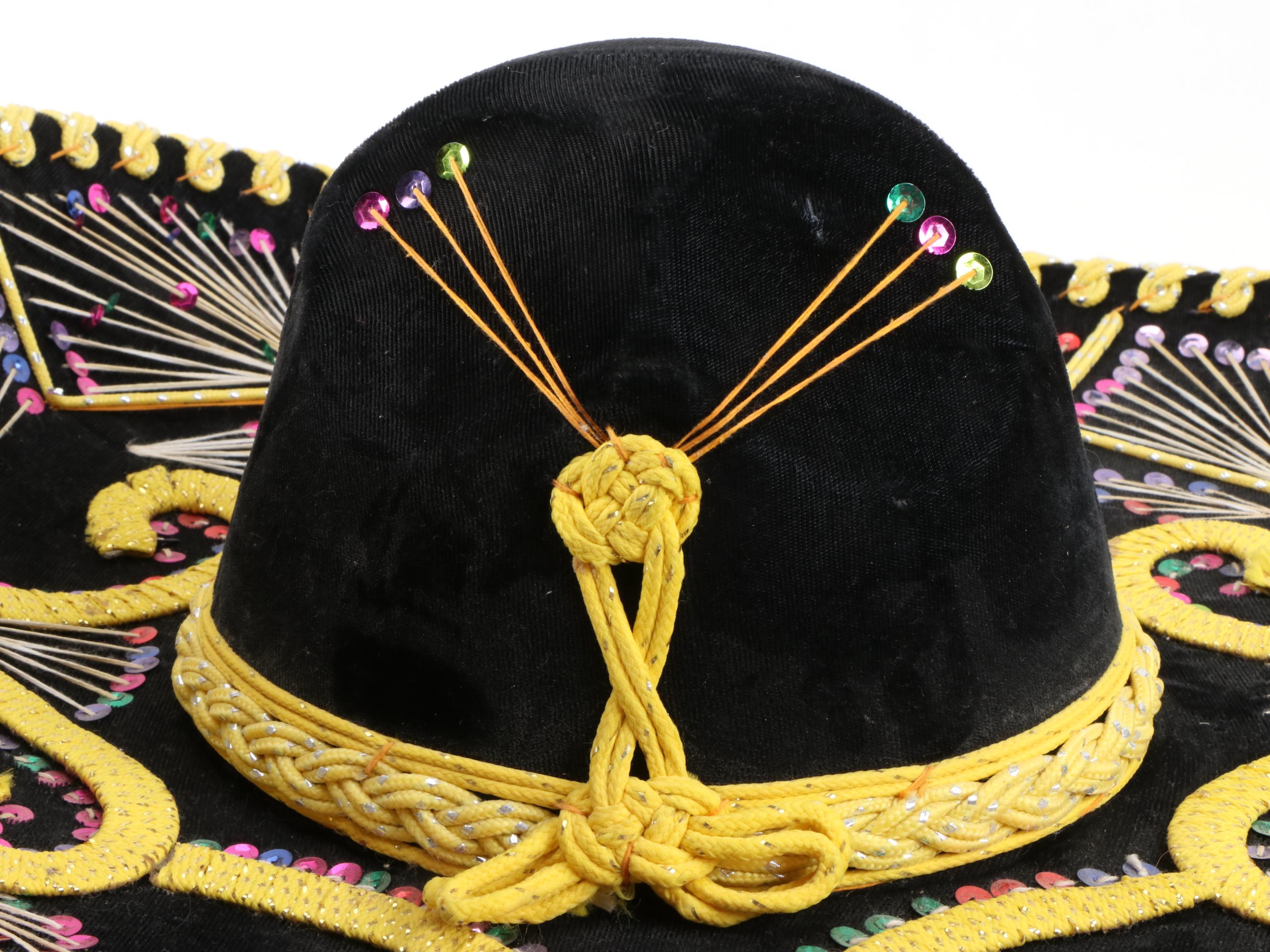 Pigalle Black Embellished Mexican Sombrero
