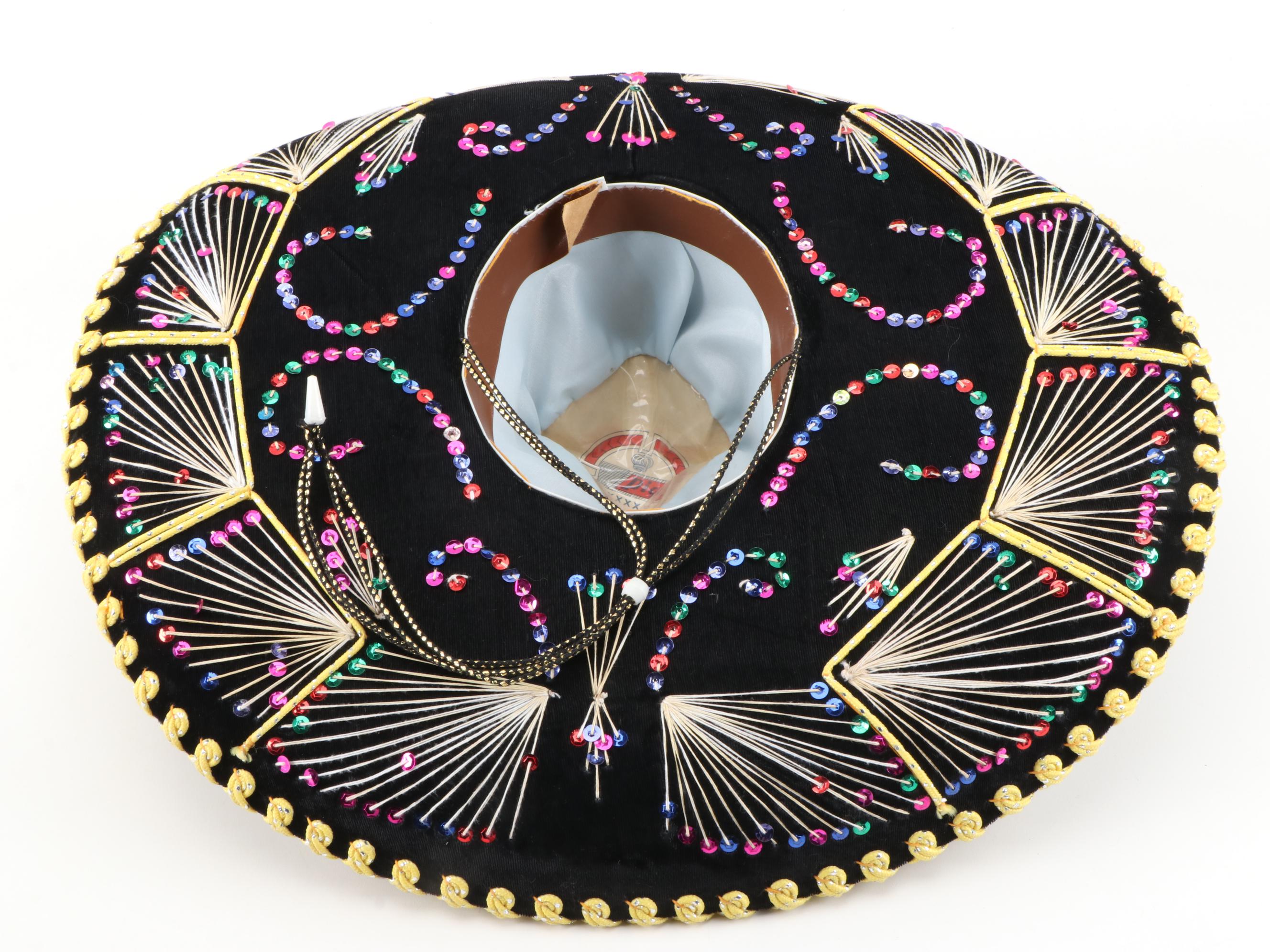 Pigalle Black Embellished Mexican Sombrero