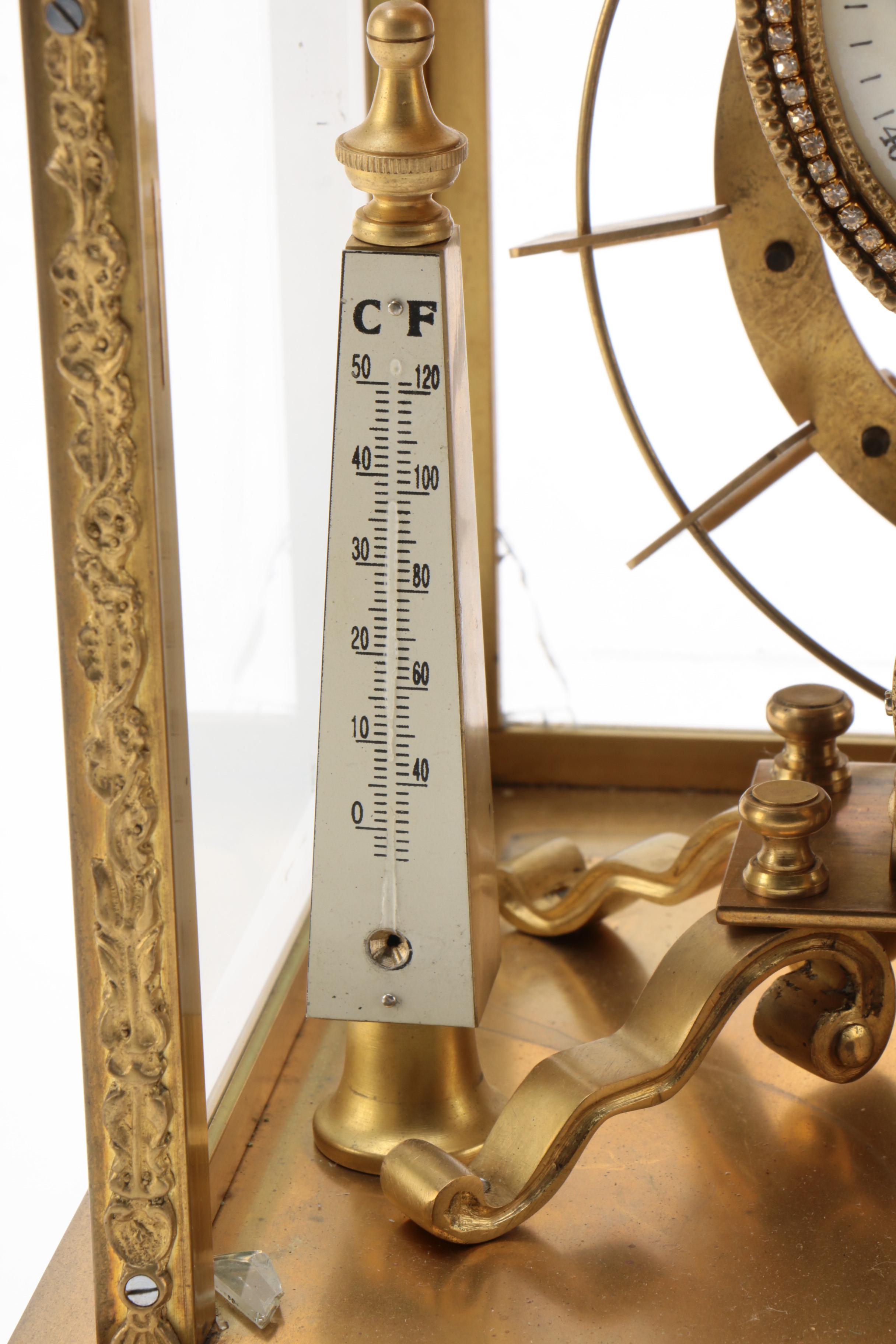 Gilt Brass Spherical Weight or "Falling Ball" Mantle Clock, Late 20th Century