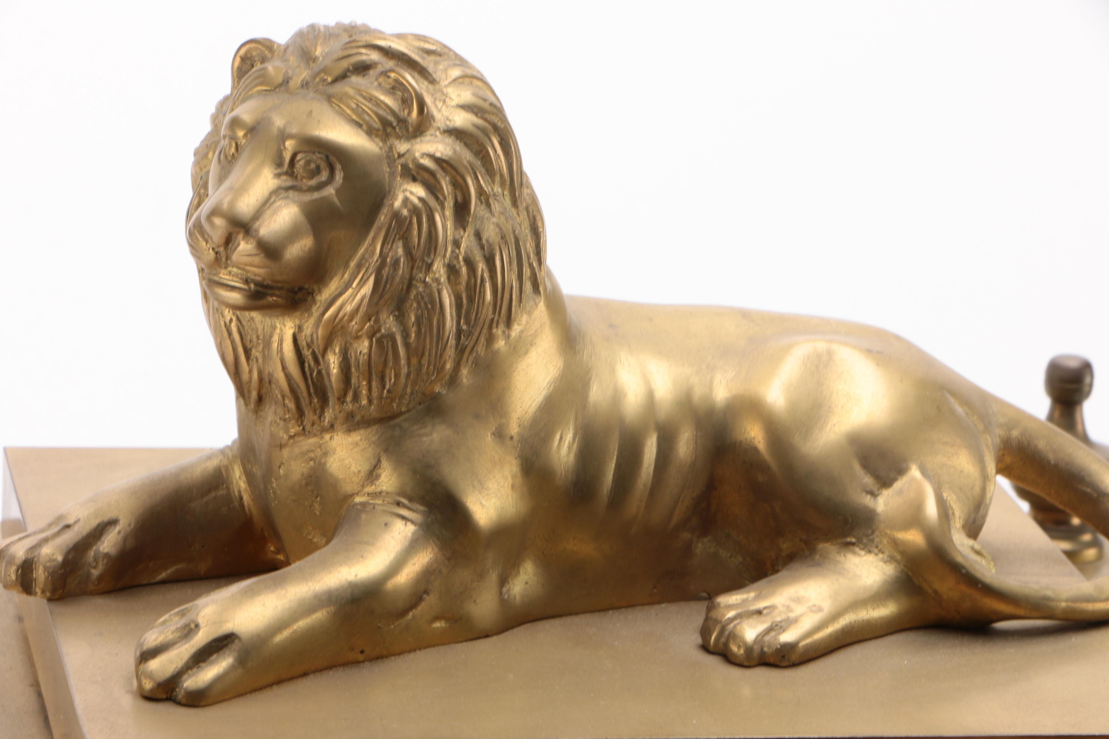 Gilt Brass Spherical Weight or "Falling Ball" Mantle Clock, Late 20th Century