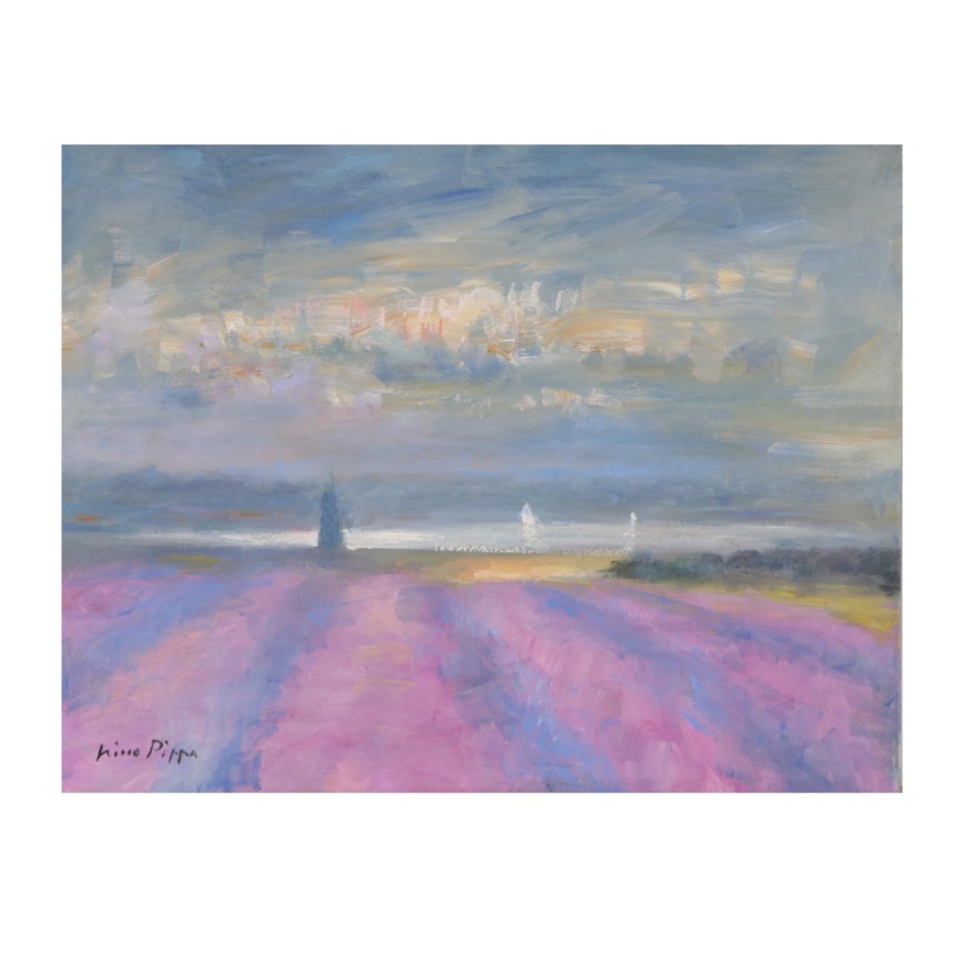 Nino Pippa Oil Painting "Provence - Sailing on the Rhone"