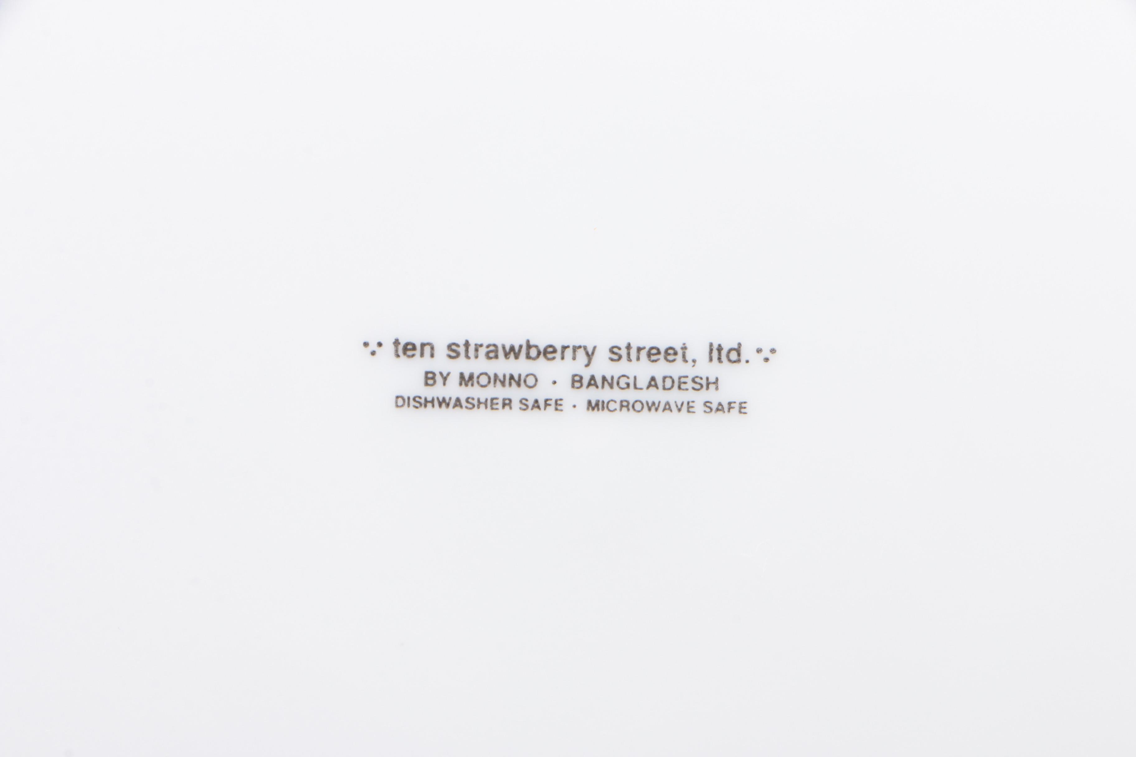 Monno Red and White Ceramic Dinnerware Service for Eight