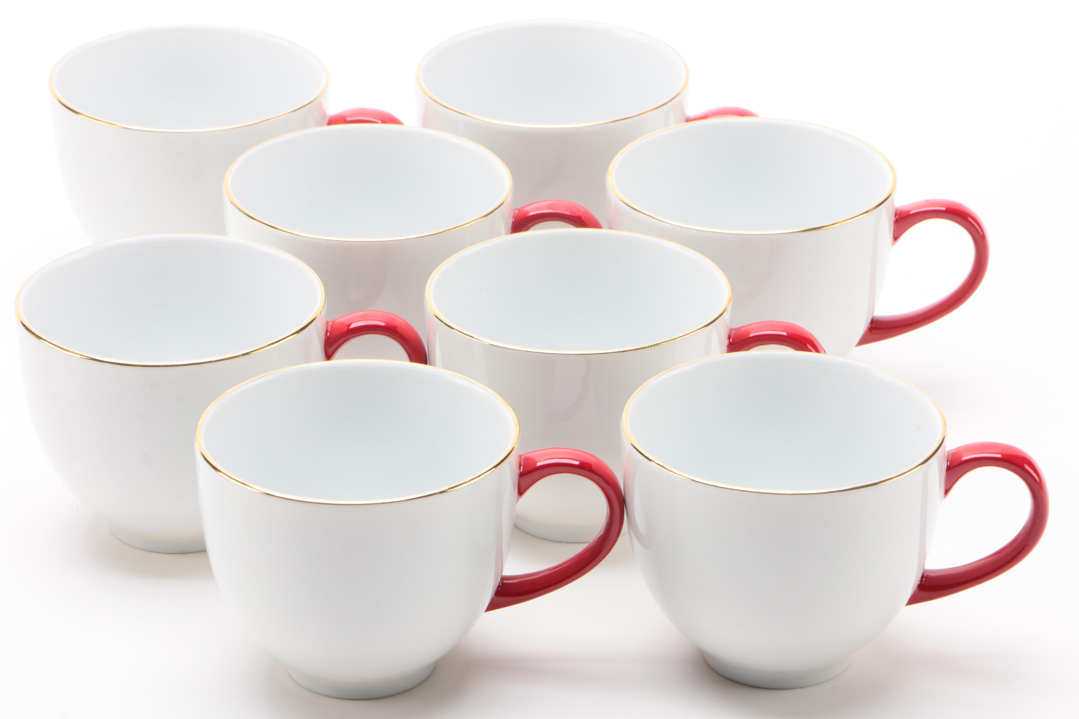 Monno Red and White Ceramic Dinnerware Service for Eight