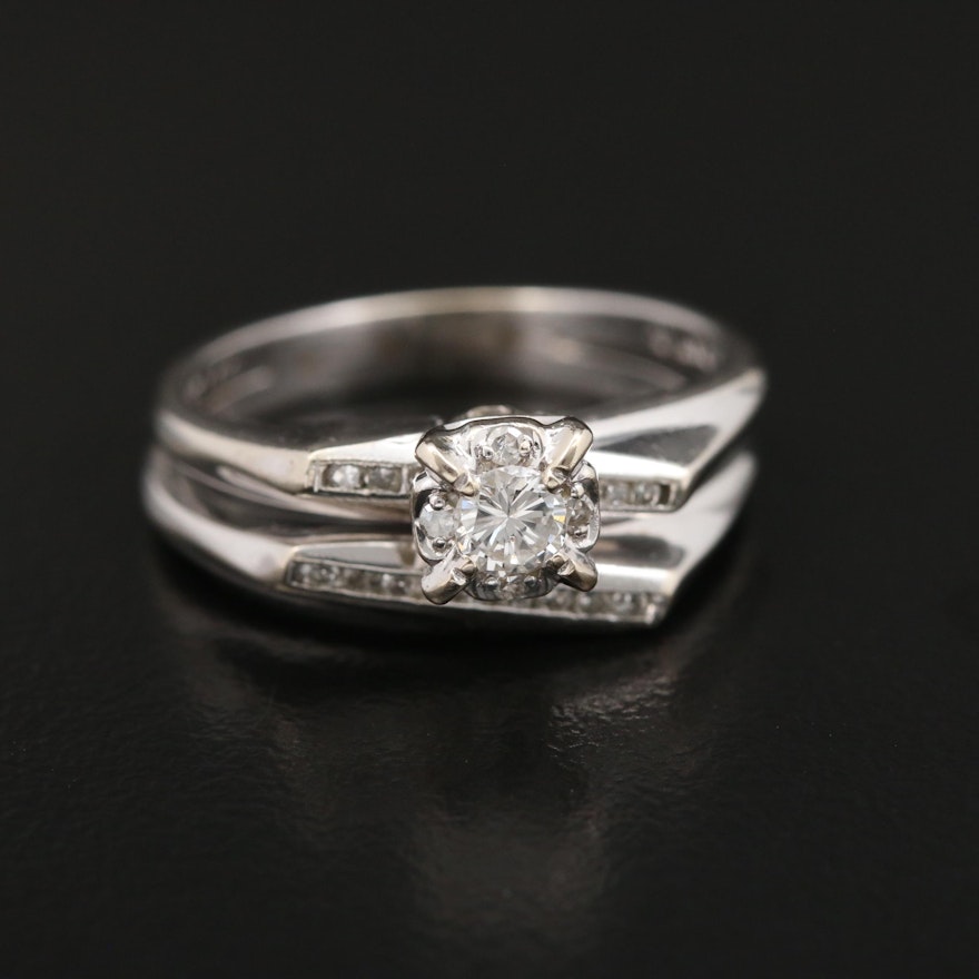 14K White Gold Diamond Ring