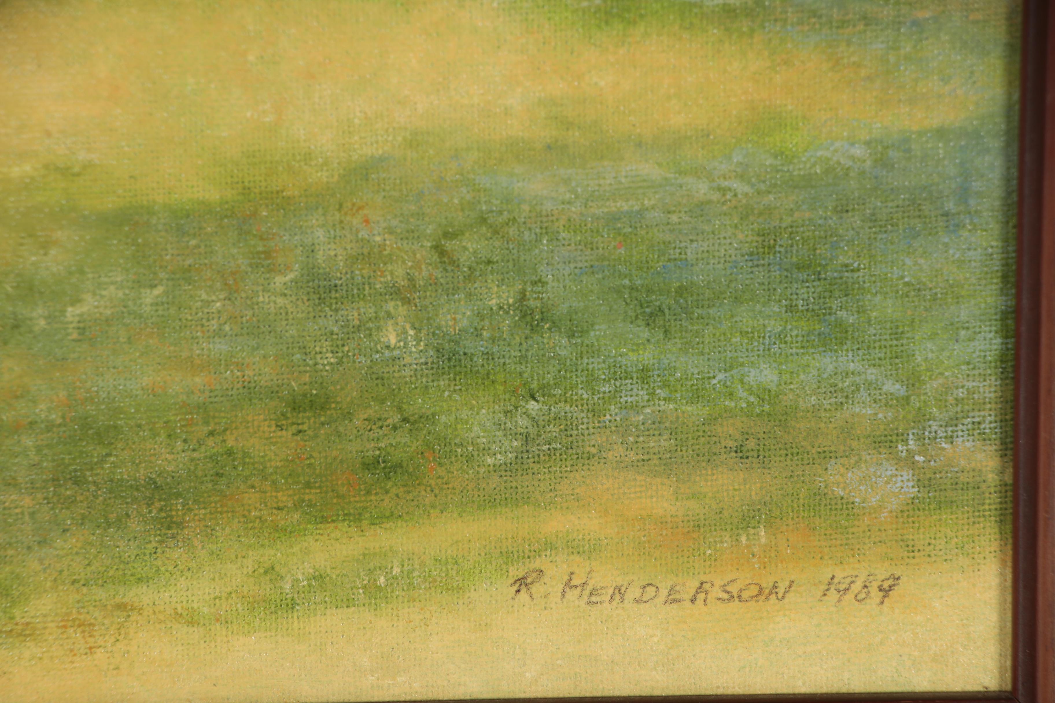 R. Henderson Oil Painting of Horse, 1989