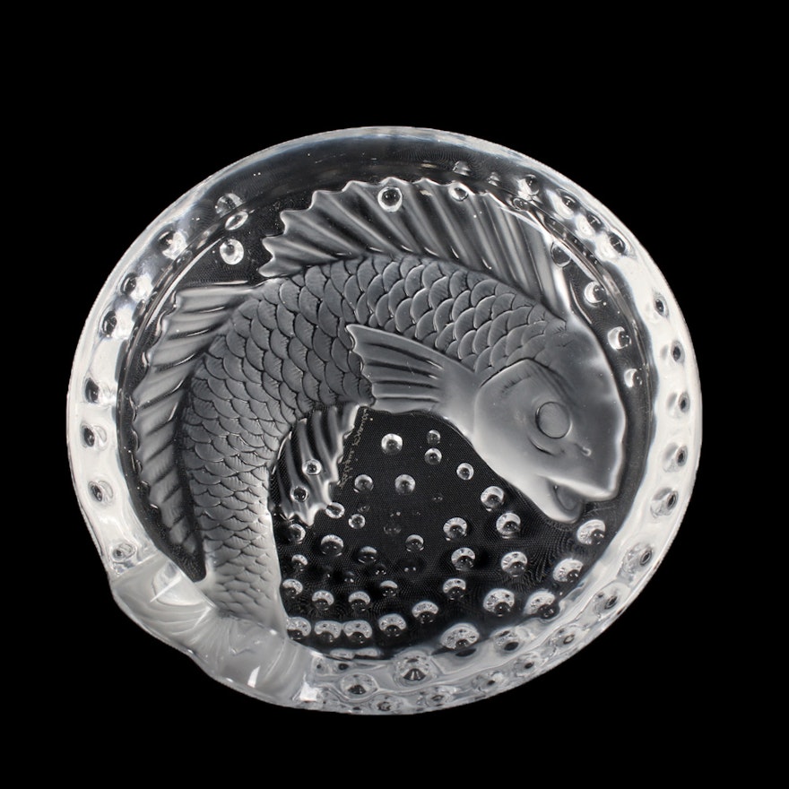 Lalique "Concarneau" Frosted Crystal Ash Tray