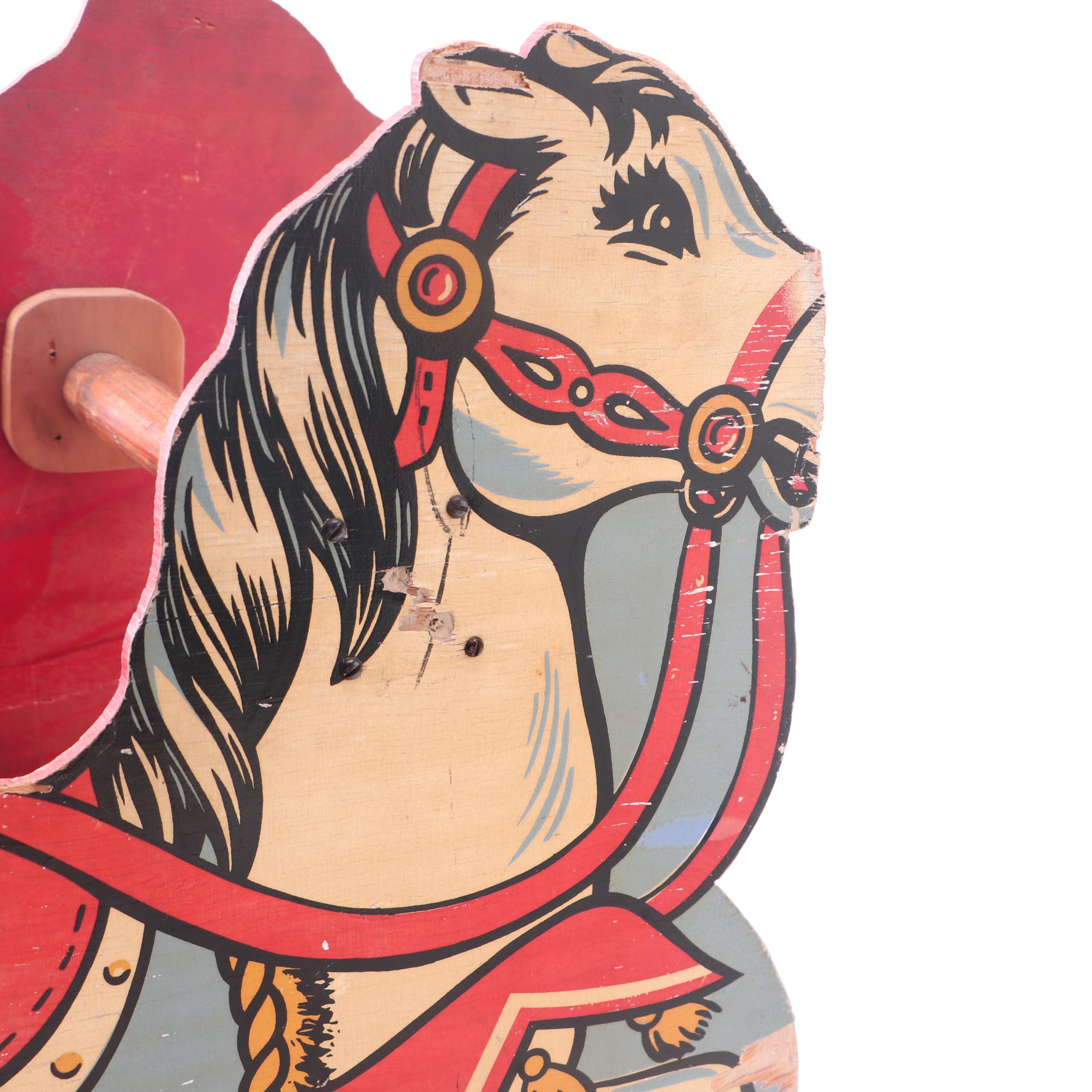 Child's Rocking Horse and Gong Bell Mfg. Baby Stroller, 1930s