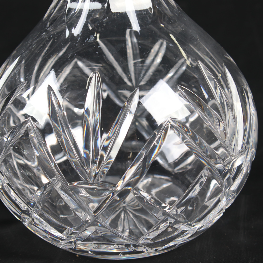 Cut Crystal Decanter and Six Cordial Glasses
