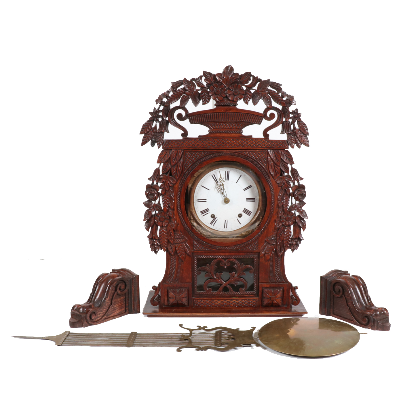 Comtoise Oak Wall Clock, 19th Century