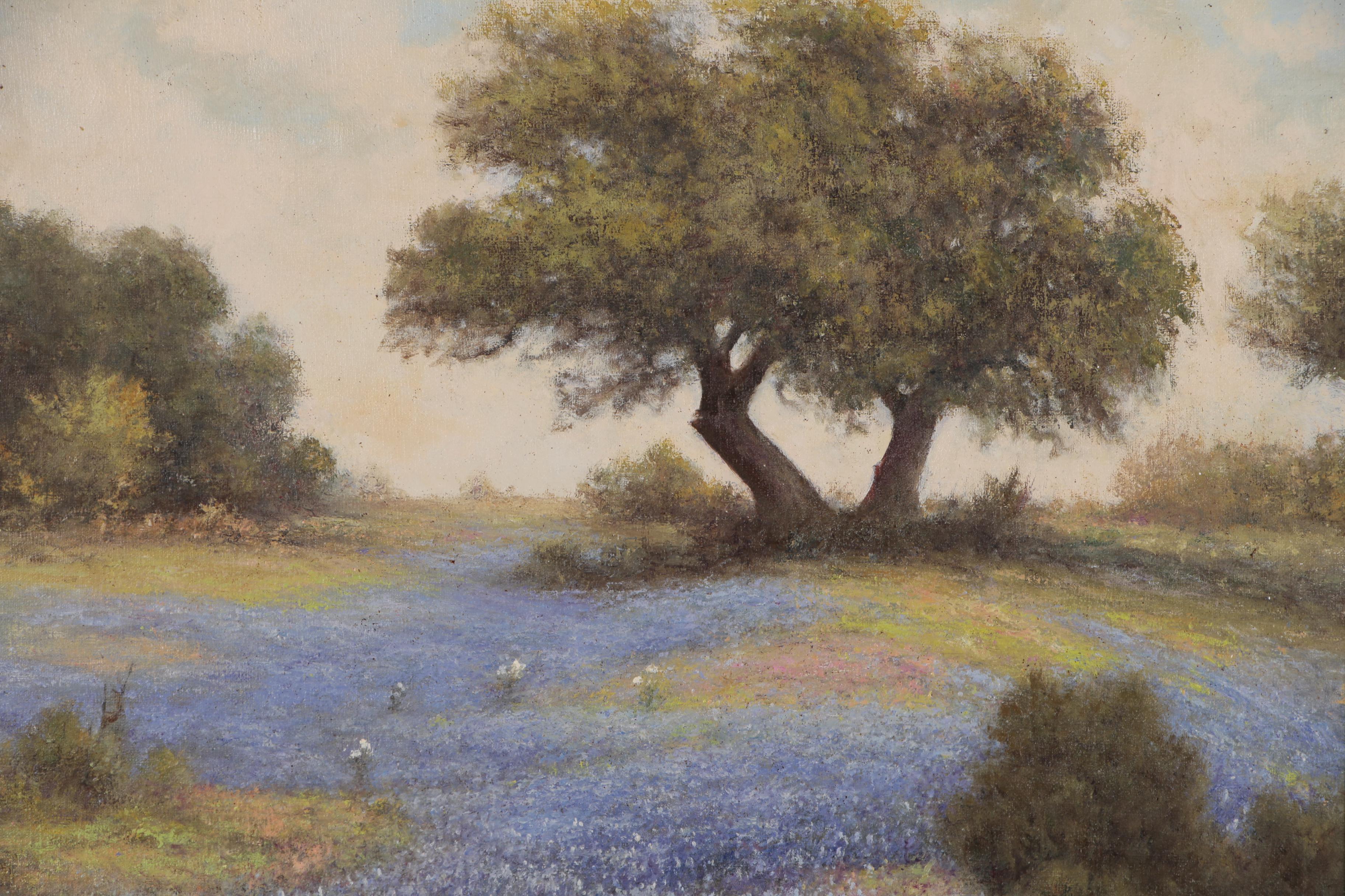 Tom G. Hamilton Oil Painting after Robert Wood of Texas Landscape