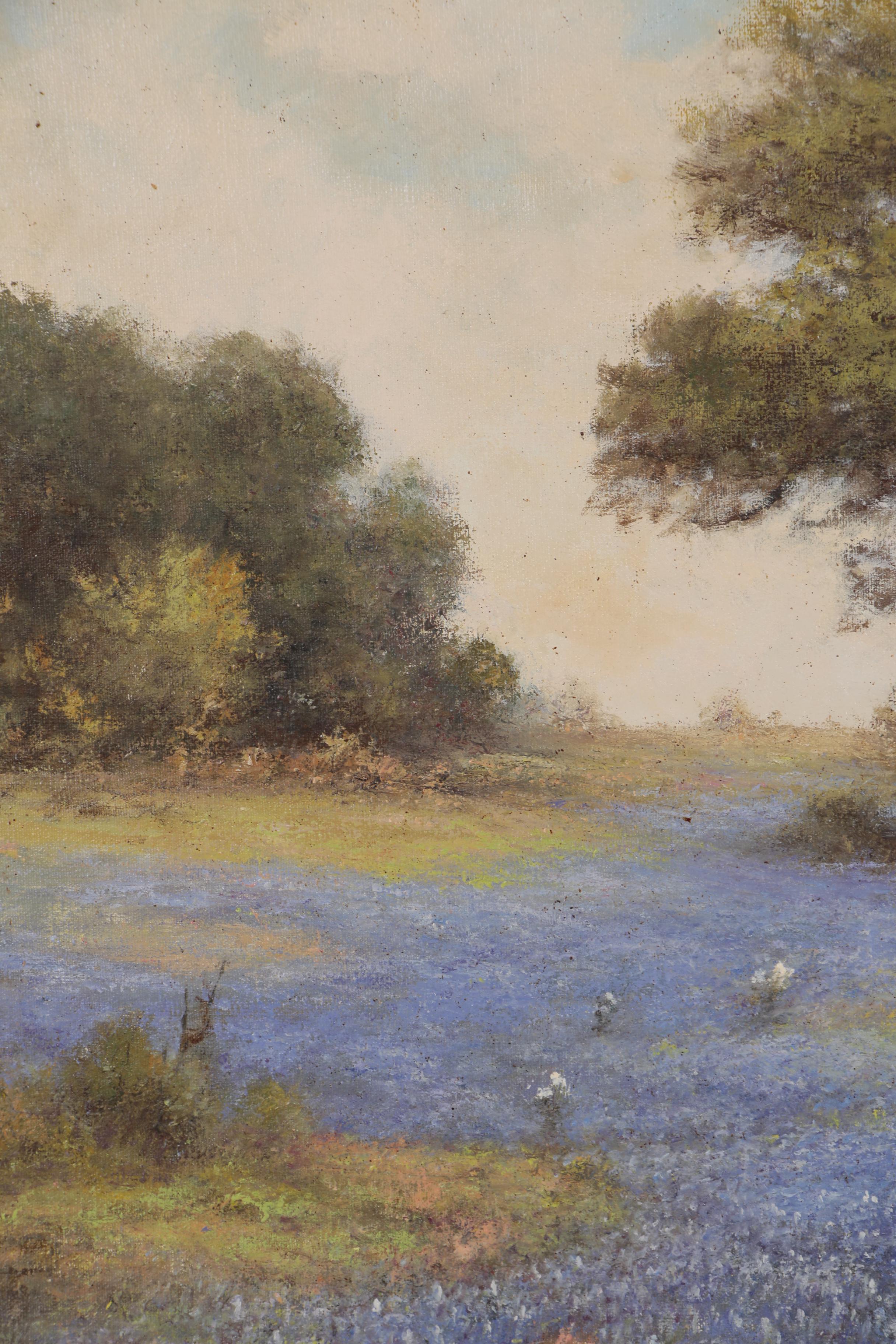 Tom G. Hamilton Oil Painting after Robert Wood of Texas Landscape