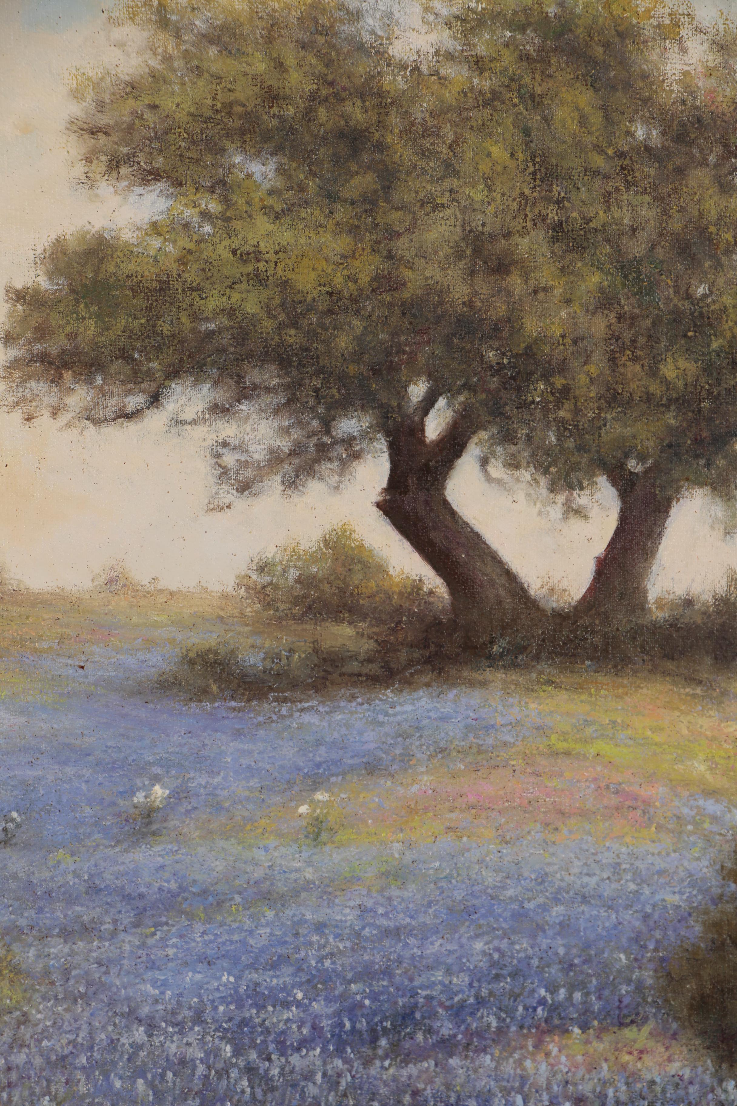 Tom G. Hamilton Oil Painting after Robert Wood of Texas Landscape