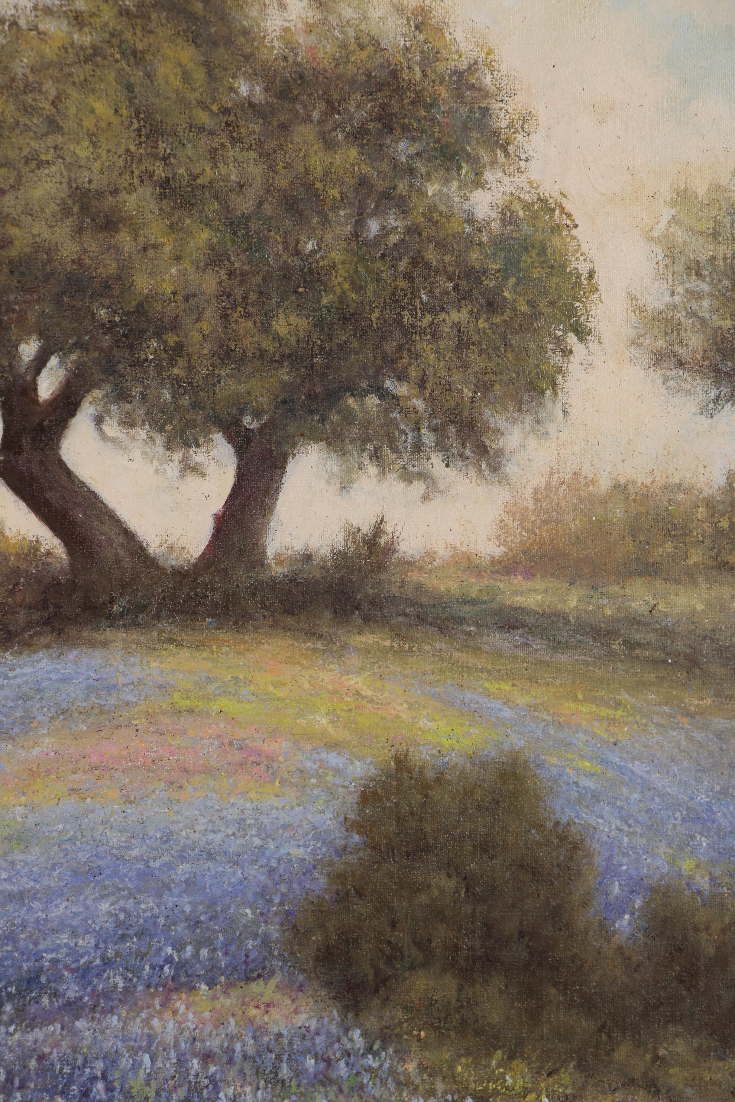Tom G. Hamilton Oil Painting after Robert Wood of Texas Landscape