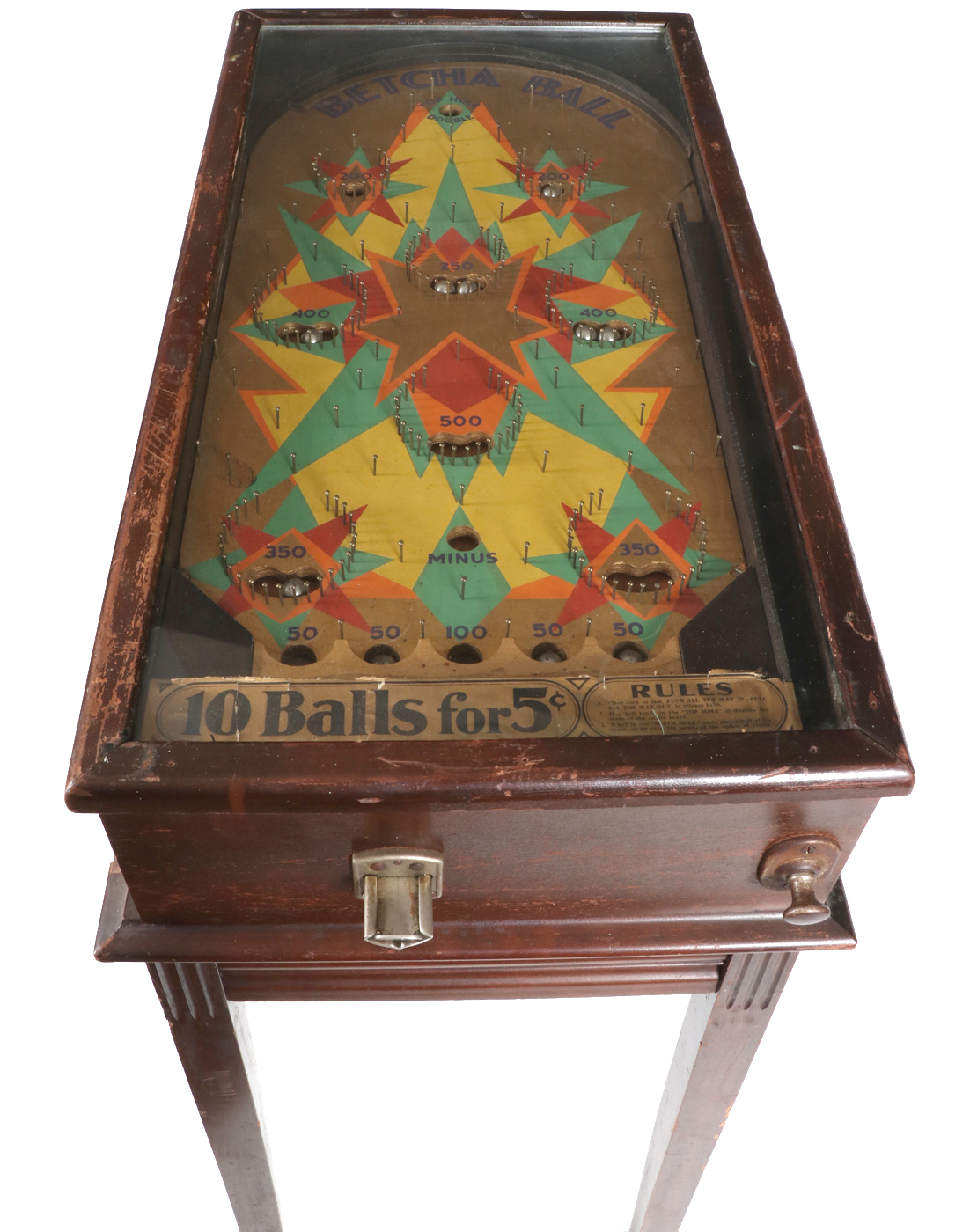 Zenith Mfg. Co. "Betcha Ball" Coin-Operated Pinball Machine, circa 1932