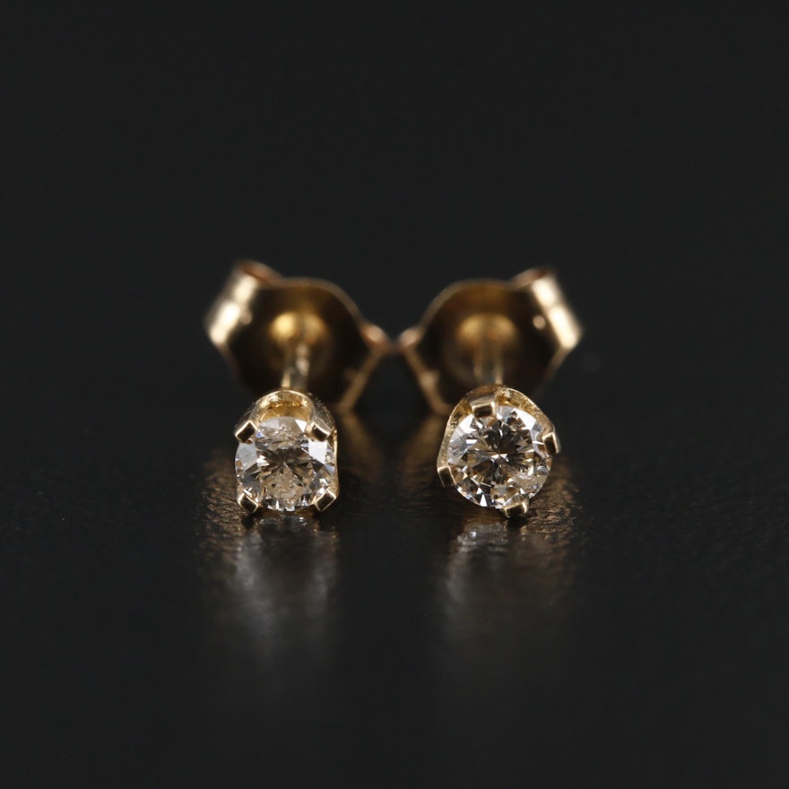 14K Gold 0.16 CTW Diamond Stud Earrings