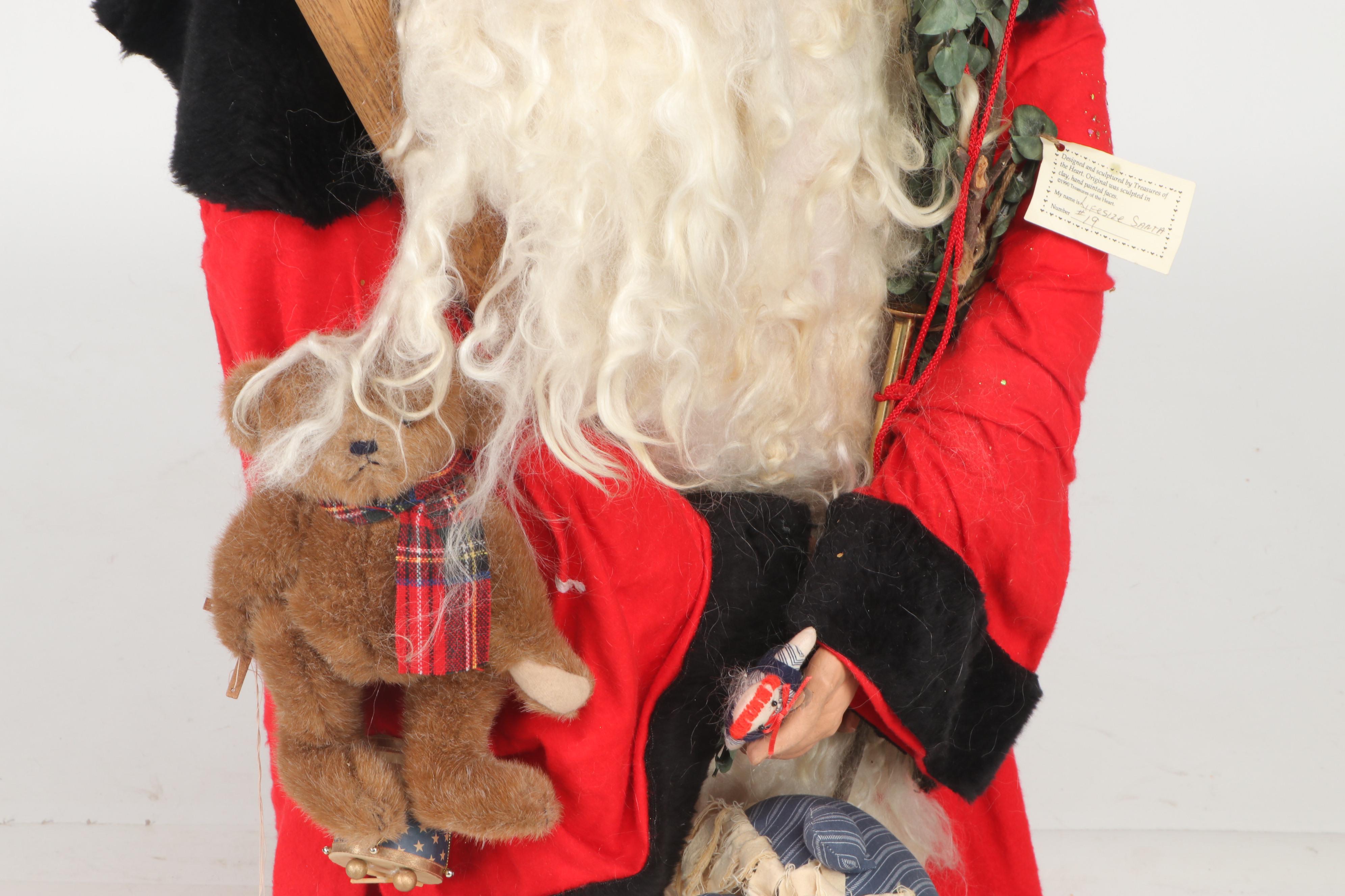 Treasures of the Heart Life Size Santa Claus Figure by Lynette Dager, 1991