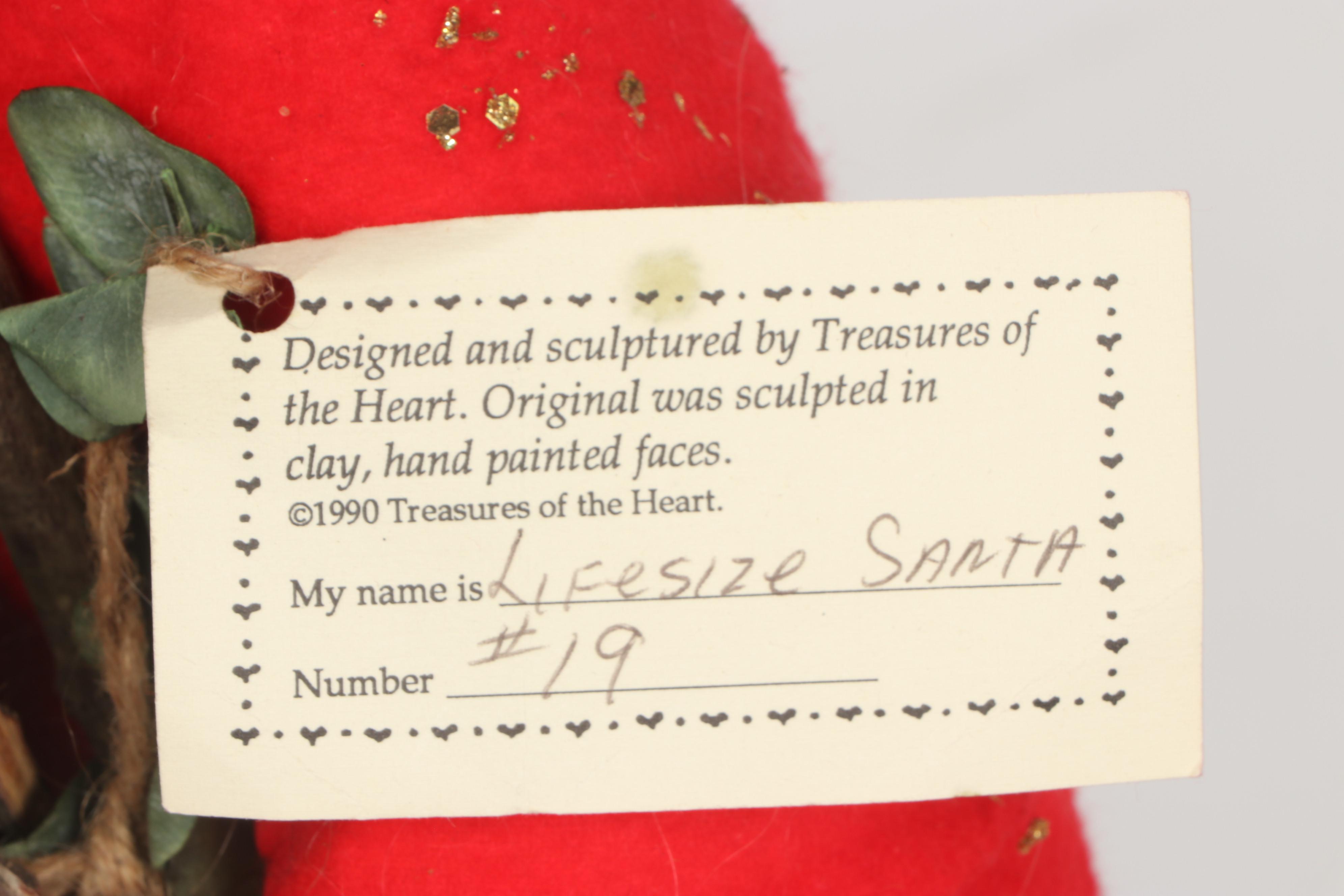 Treasures of the Heart Life Size Santa Claus Figure by Lynette Dager, 1991