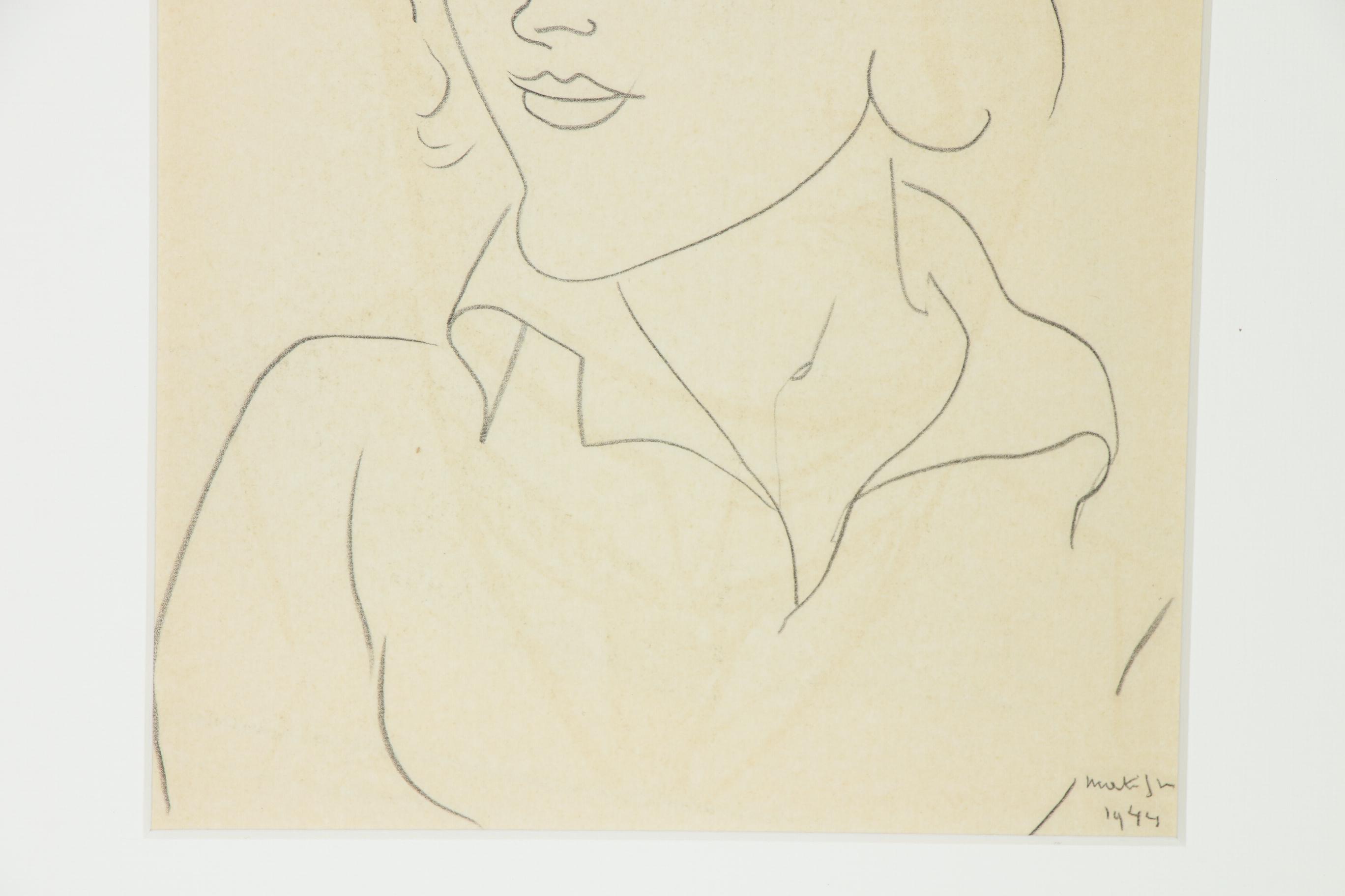 Lithograph after Henri Matisse "Mademoiselle A. Nelck", 1954