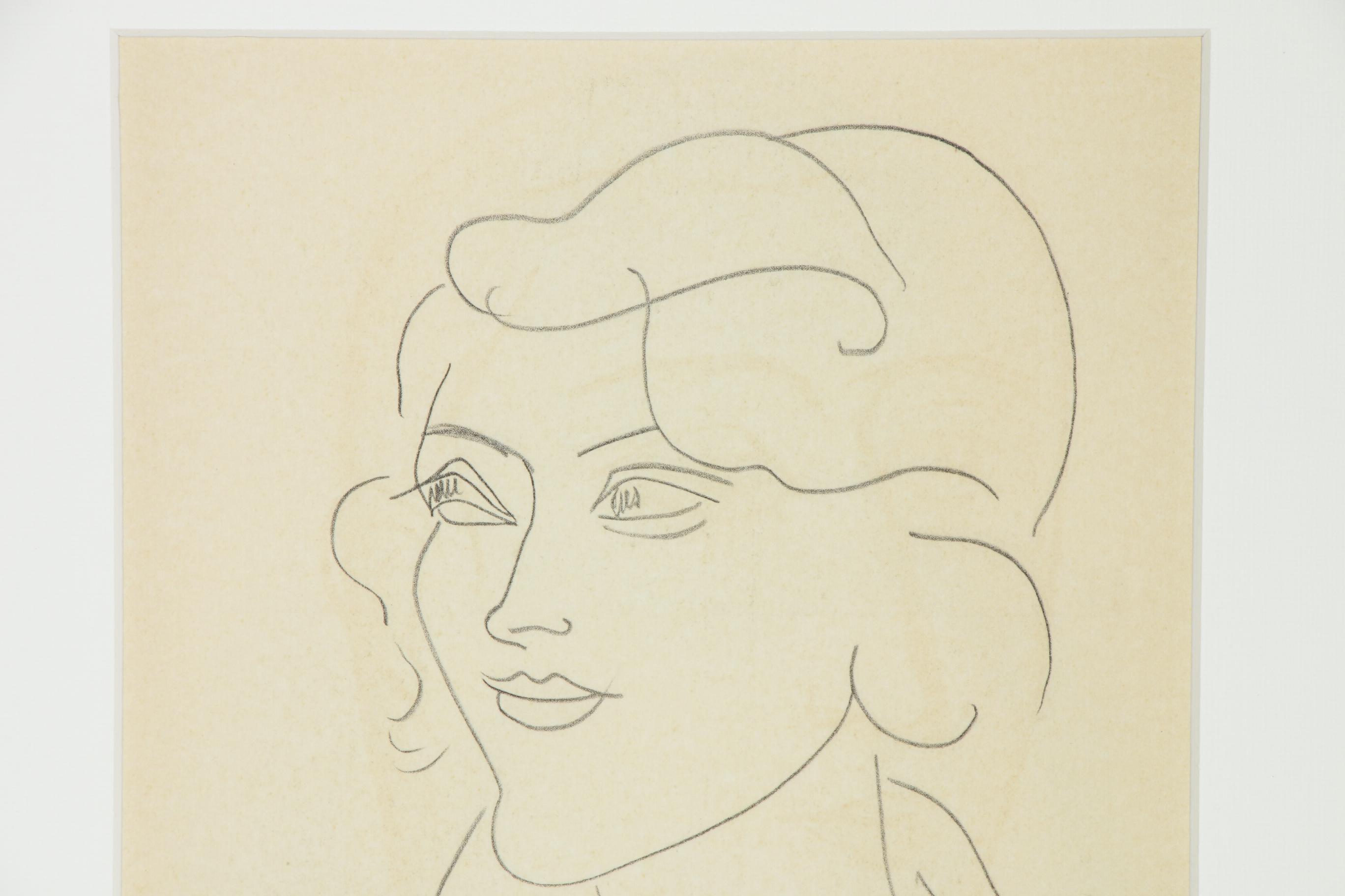 Lithograph after Henri Matisse "Mademoiselle A. Nelck", 1954