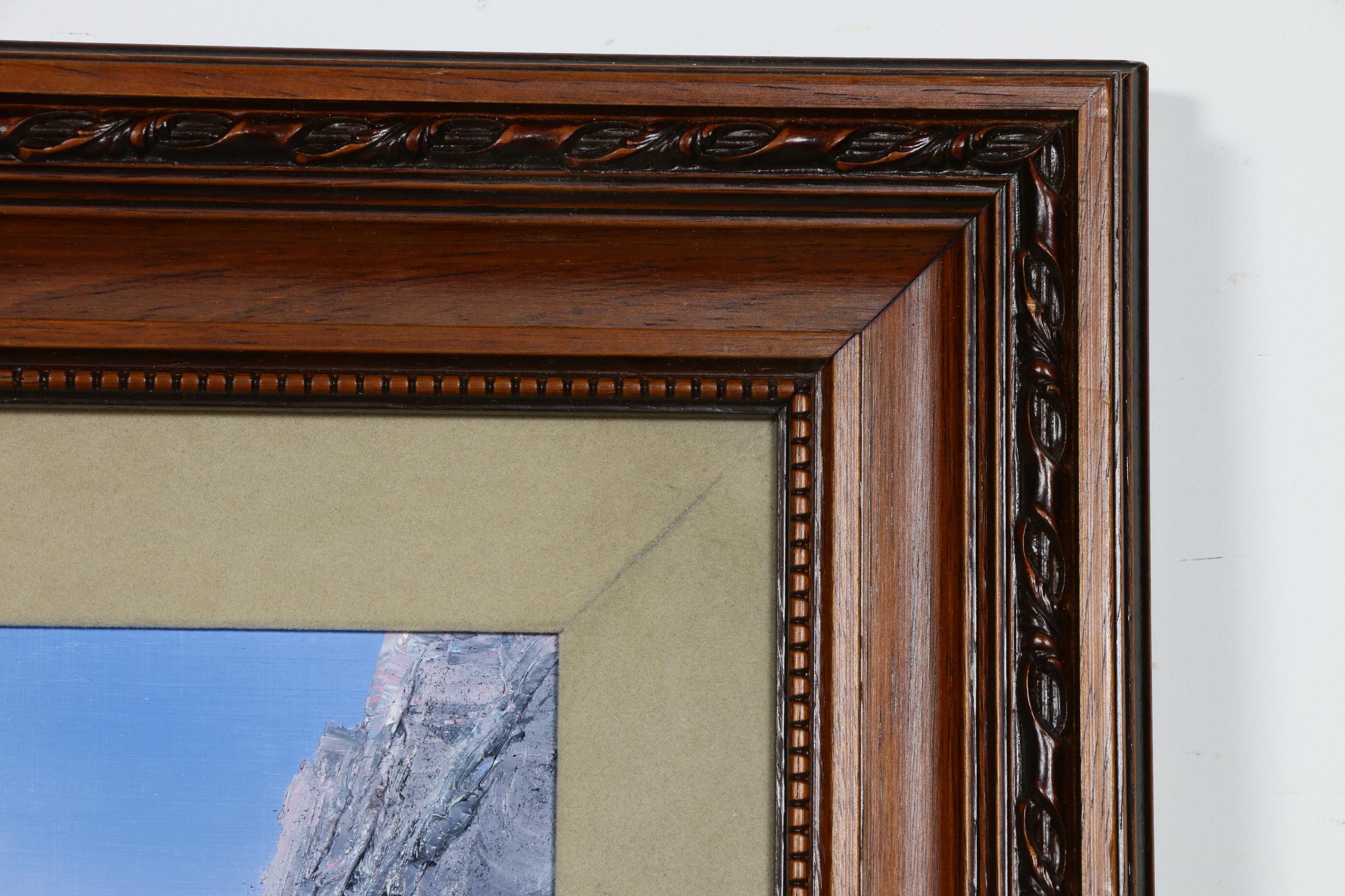 Sharon J. Achtyes Mountain Lake Landscape with Deer Oil Painting