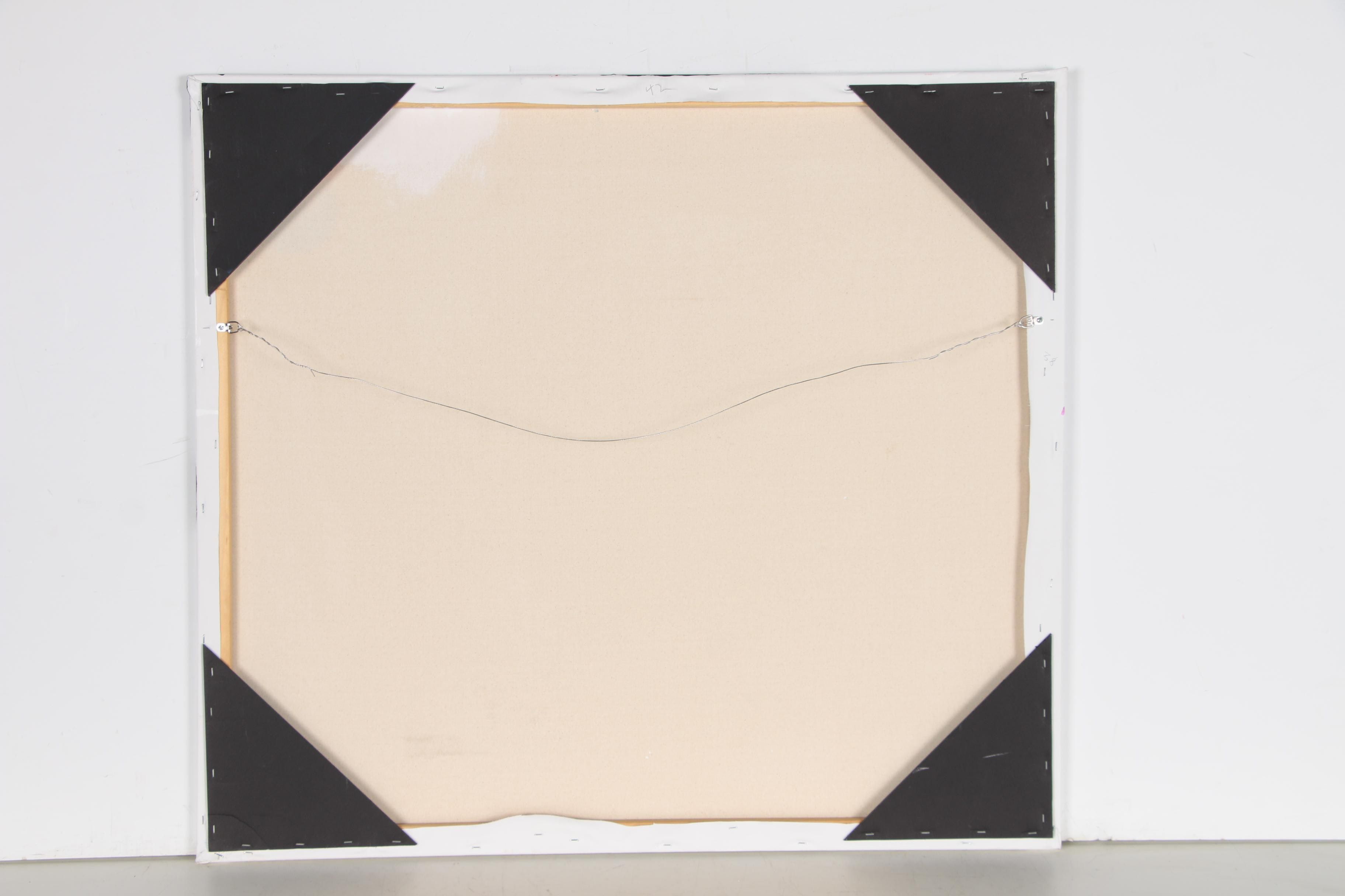 Robbie Kemper Abstract Acrylic Painting "White and Black Triangles"