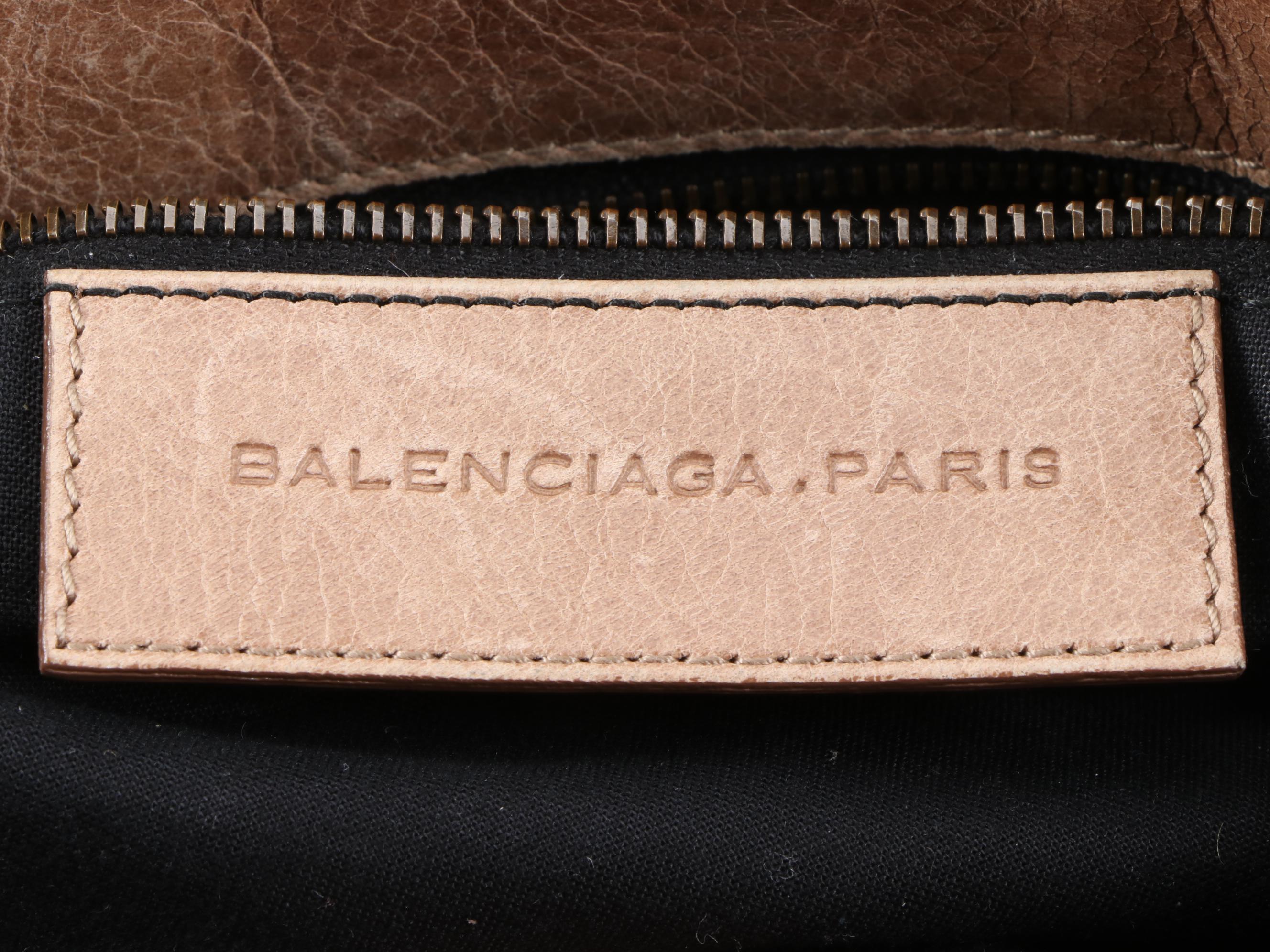 Balenciaga Motocross Neo Folk Beige Leather Messenger Style Crossbody Bag