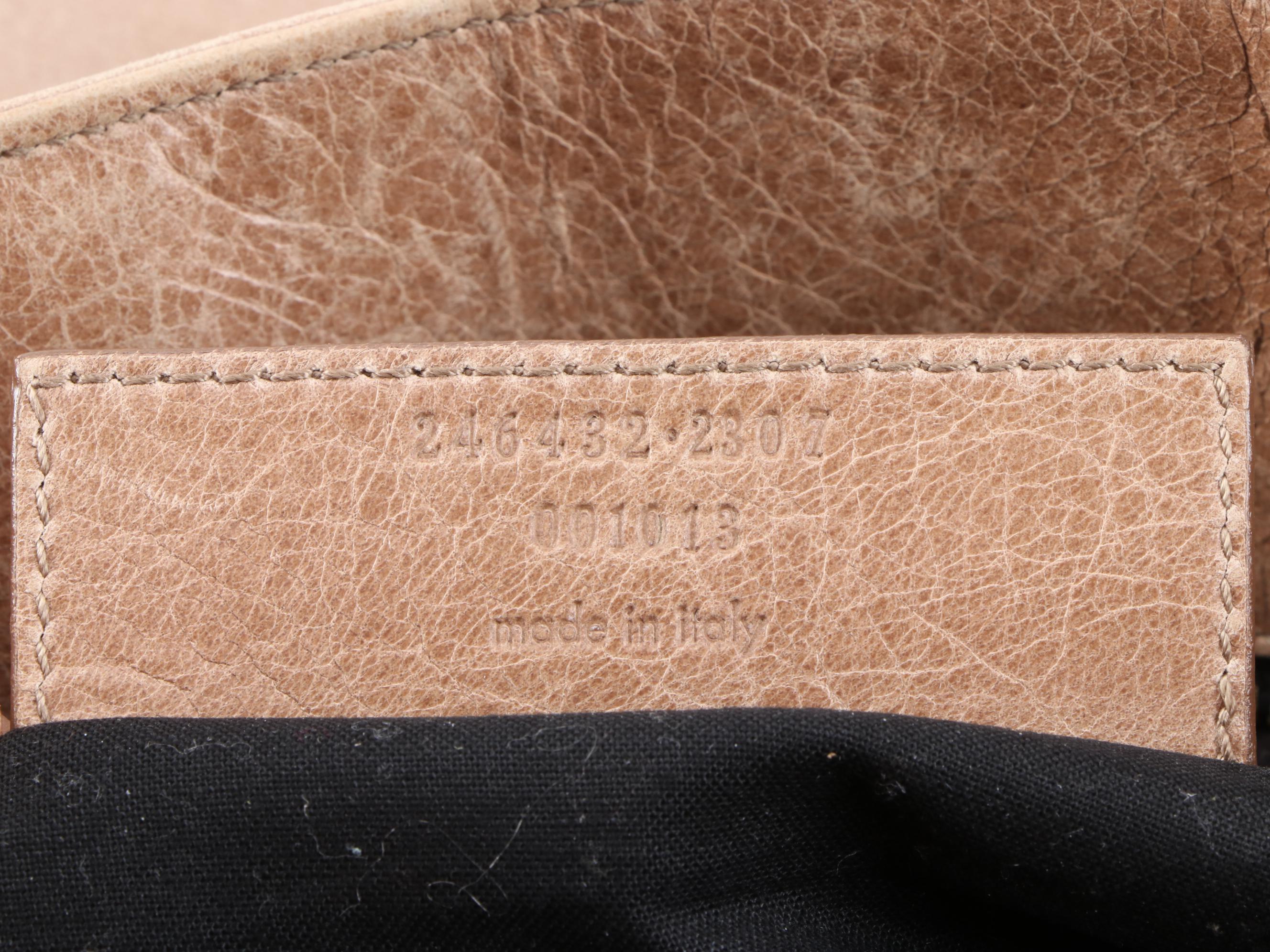 Balenciaga Motocross Neo Folk Beige Leather Messenger Style Crossbody Bag