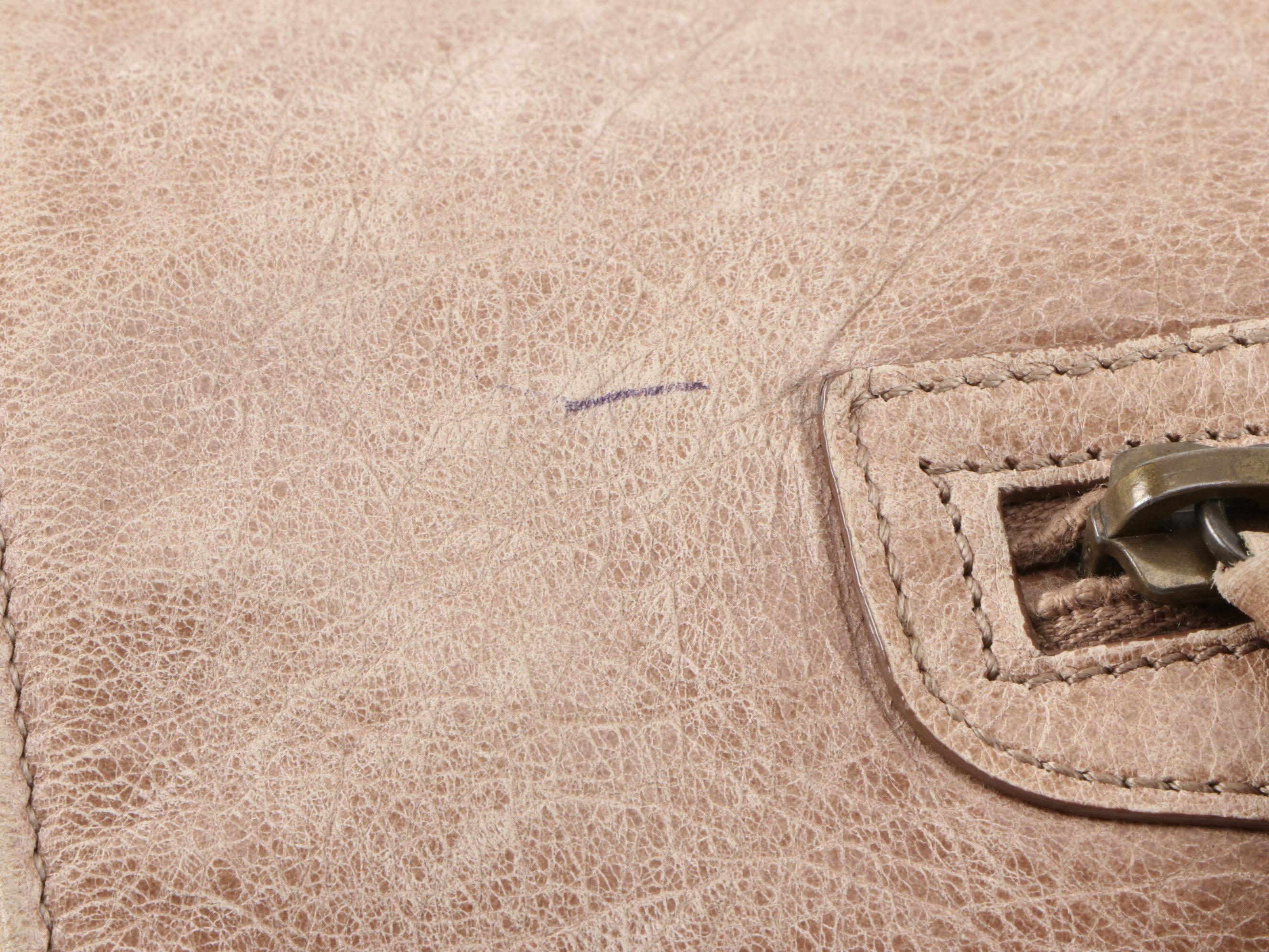 Balenciaga Motocross Neo Folk Beige Leather Messenger Style Crossbody Bag