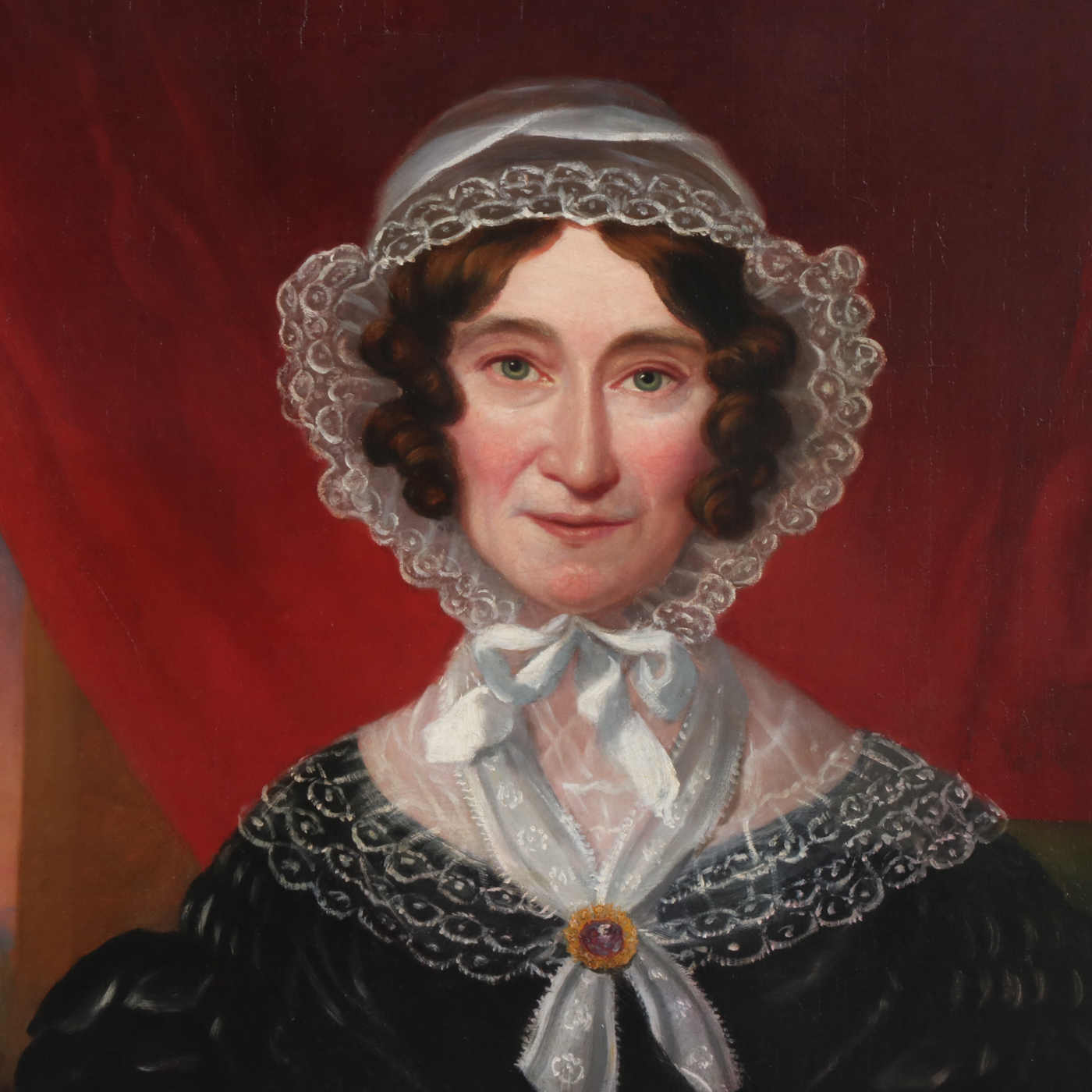 J. King Portrait Oil Painting of Lady Angela L. Caswell, 1860