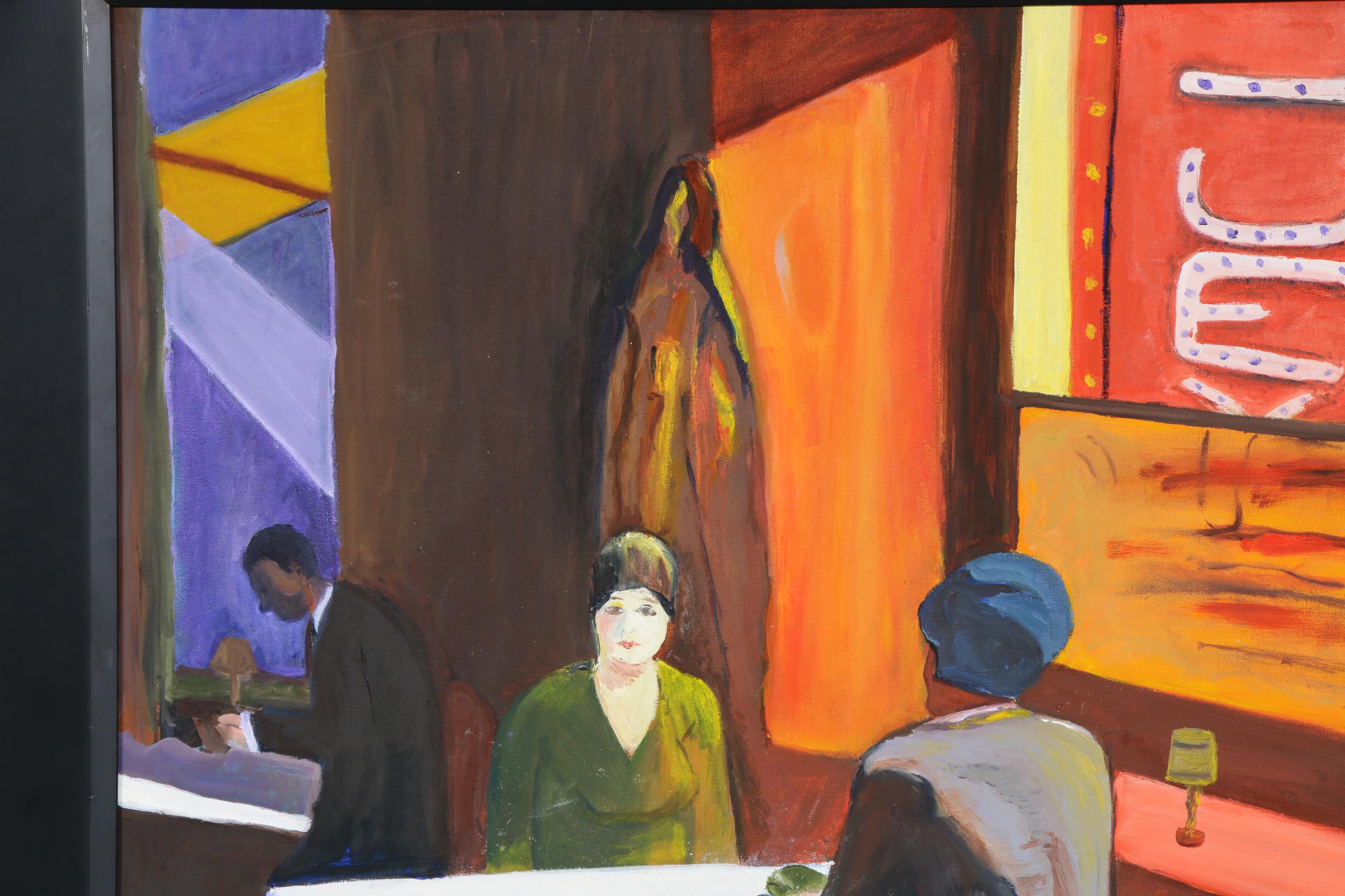 Sylvia Rosenzweig Restaurant Scene Oil Painting