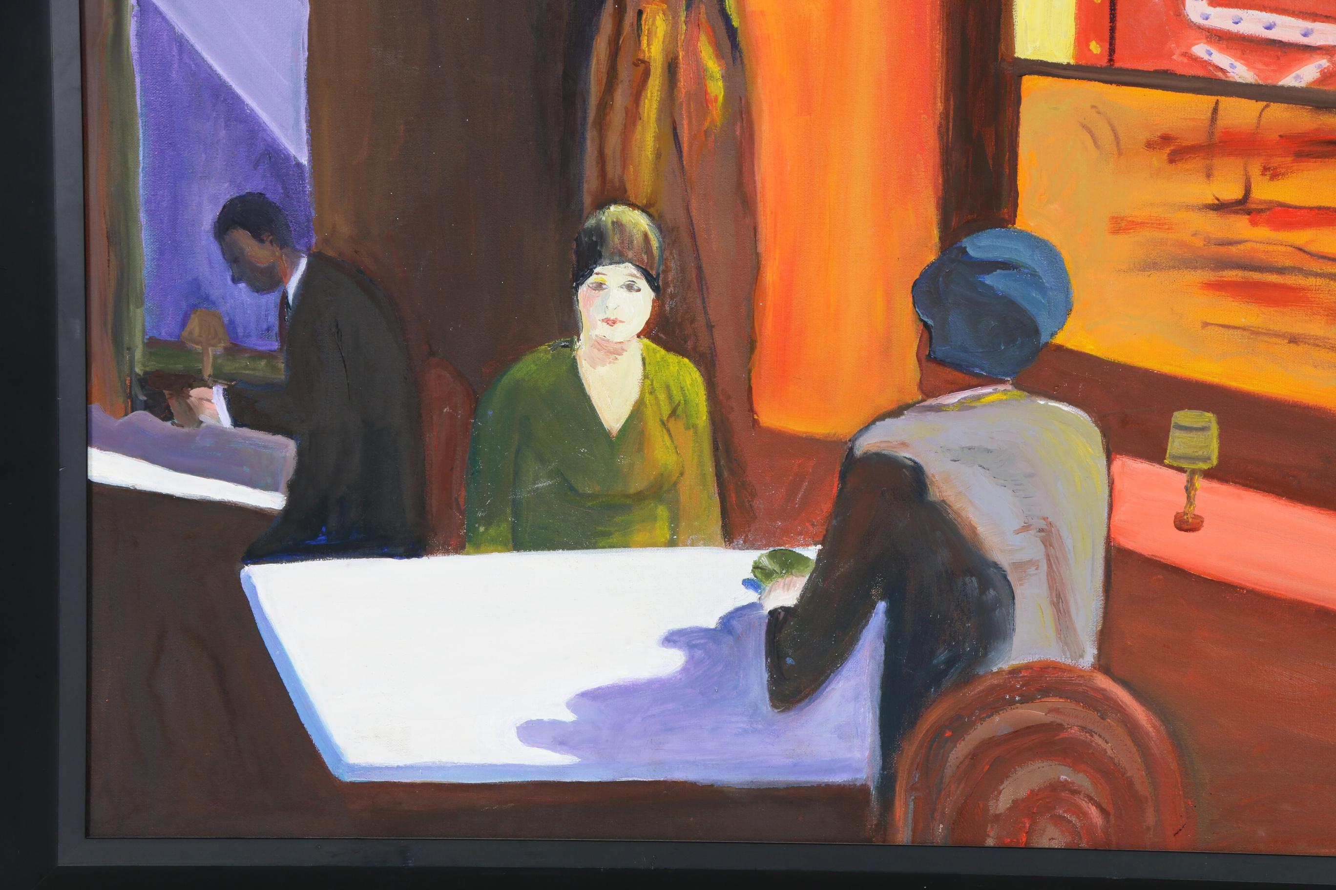 Sylvia Rosenzweig Restaurant Scene Oil Painting
