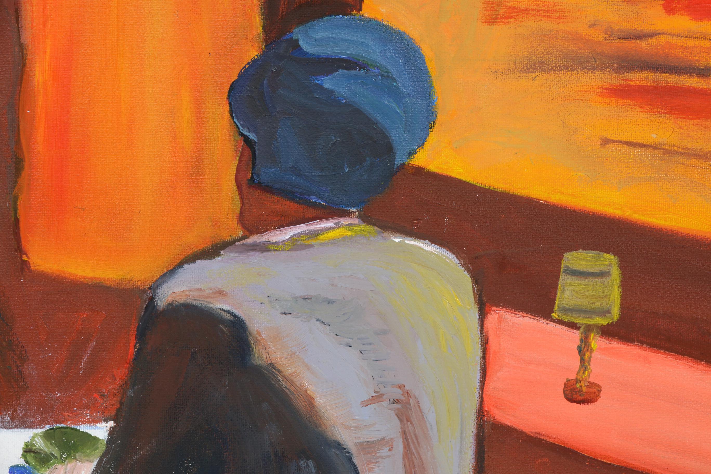 Sylvia Rosenzweig Restaurant Scene Oil Painting