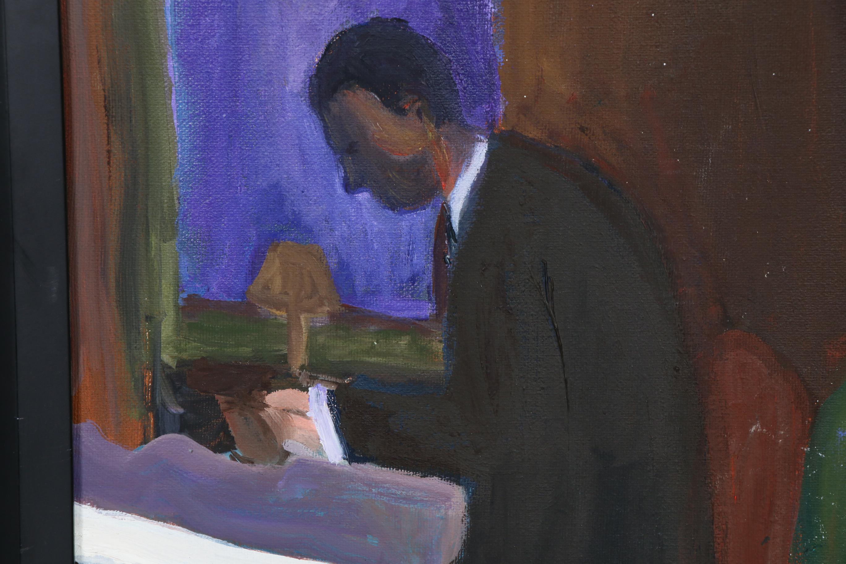 Sylvia Rosenzweig Restaurant Scene Oil Painting