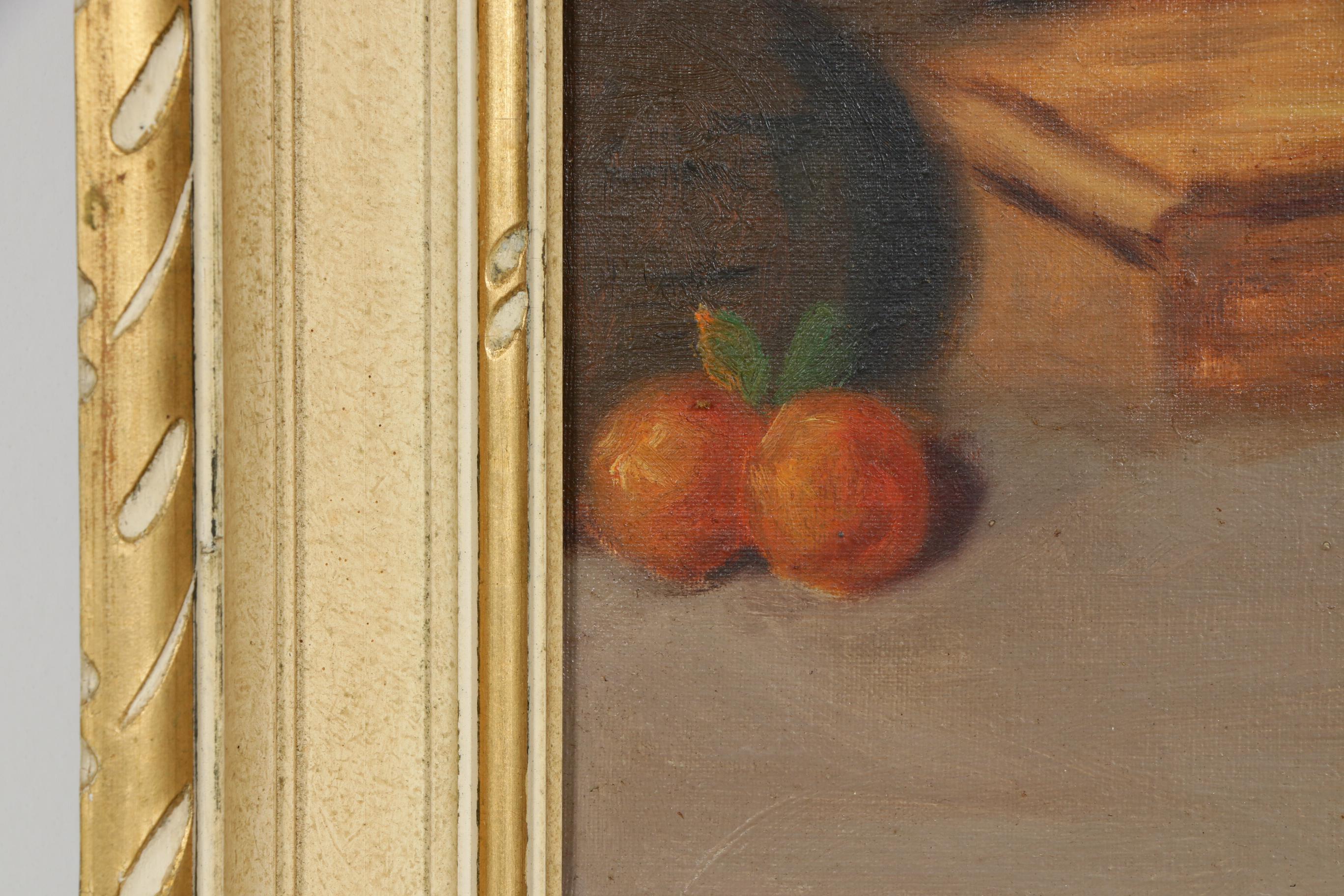 M. Giordano Monastery Wine Cellar Oil Painting, Mid to Late 20th Century