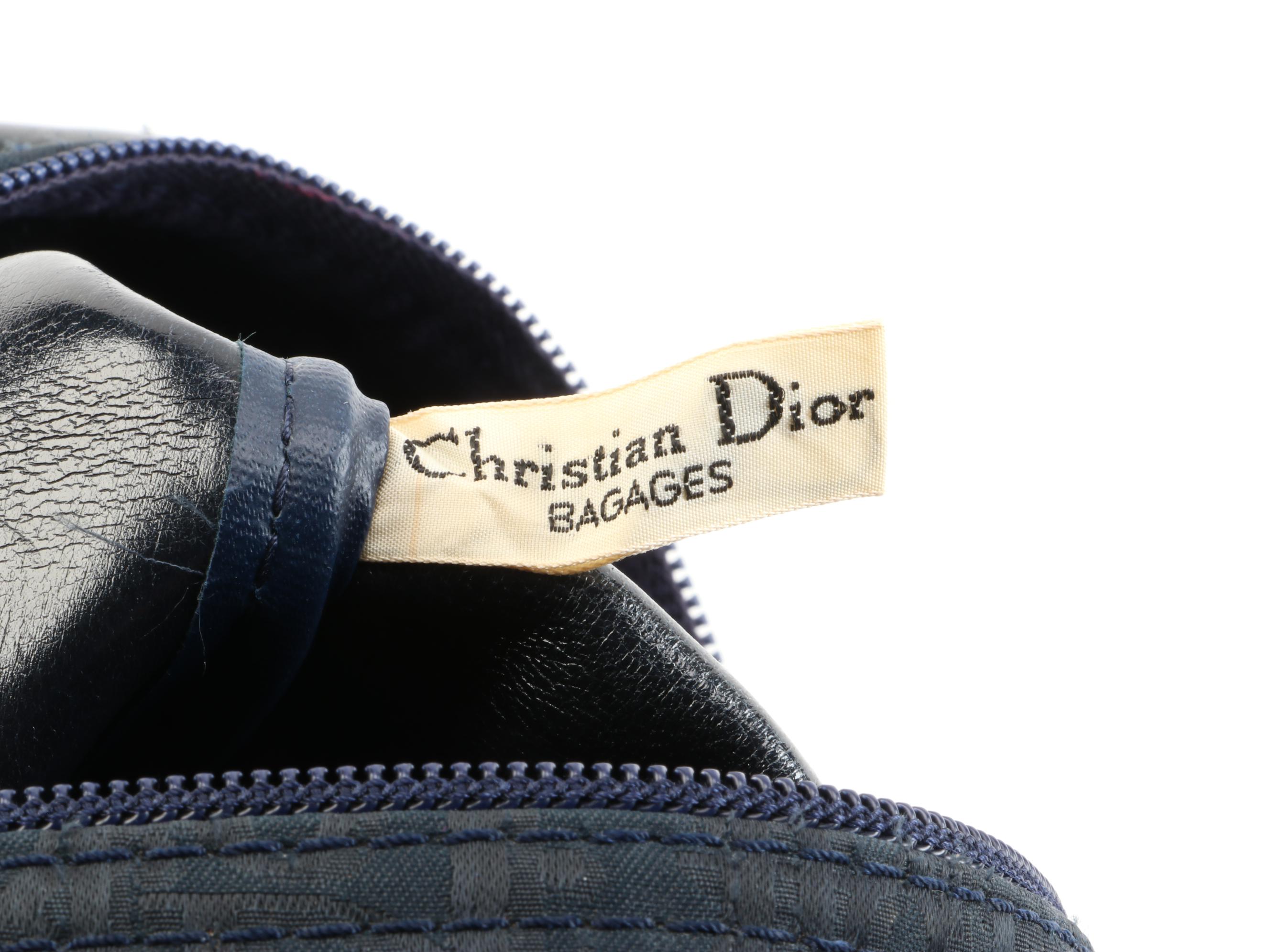 Christian Dior Boston Bag in Black Oblique Canvas and Leather, Vintage