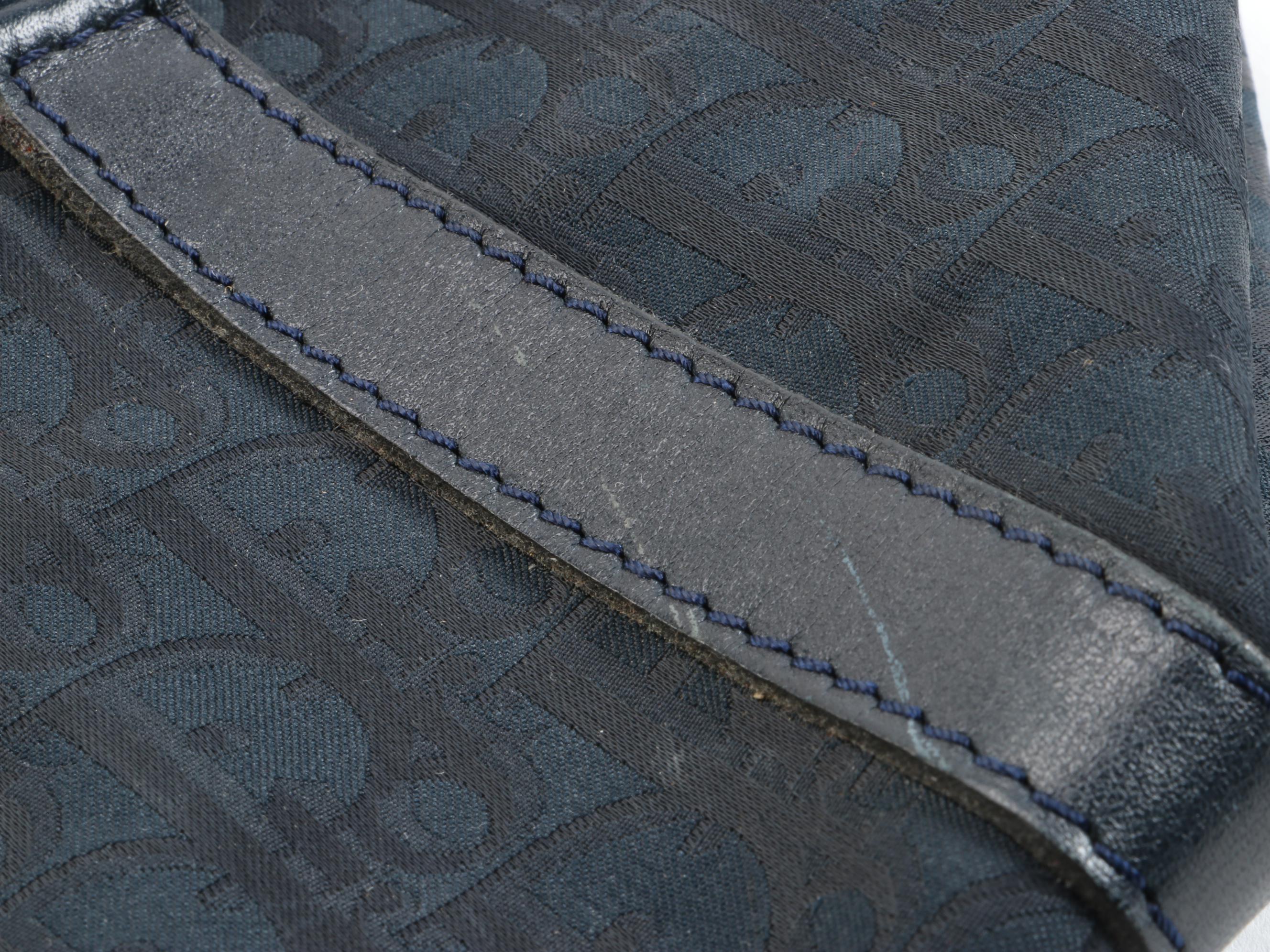 Christian Dior Boston Bag in Black Oblique Canvas and Leather, Vintage