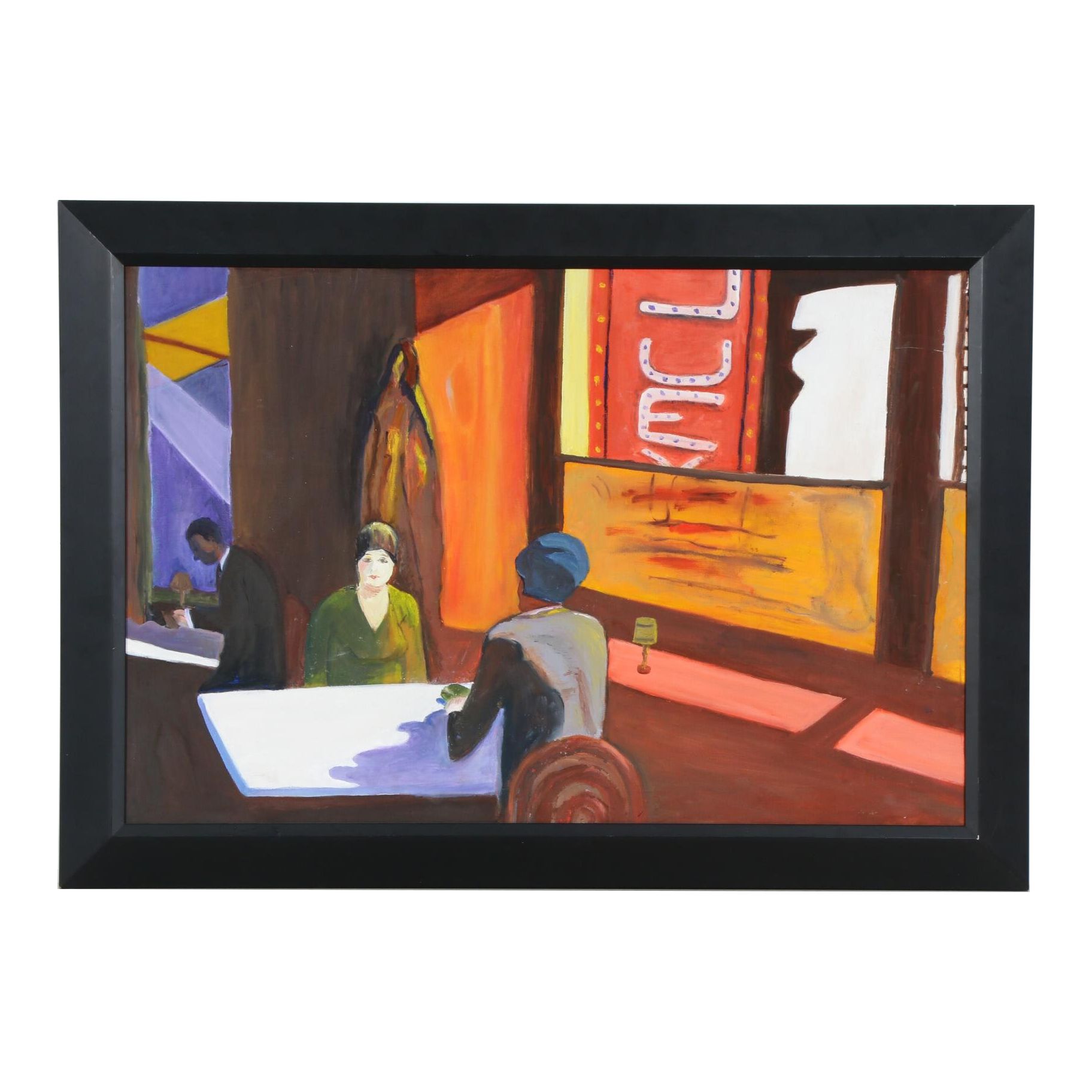 Sylvia Rosenzweig Restaurant Scene Oil Painting