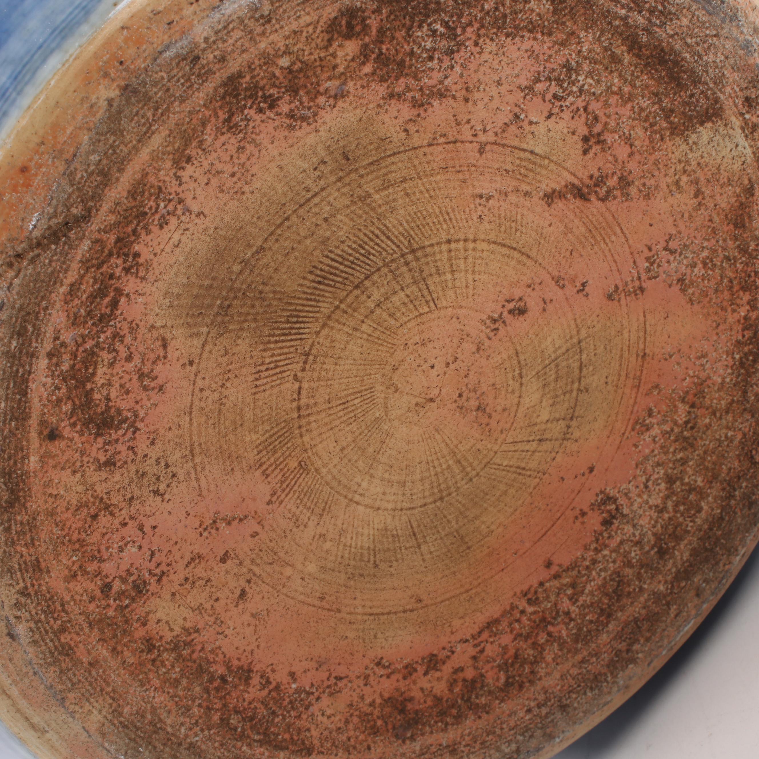 East Asian Blue and White Ceramic Planter with Flowering Tree Motif