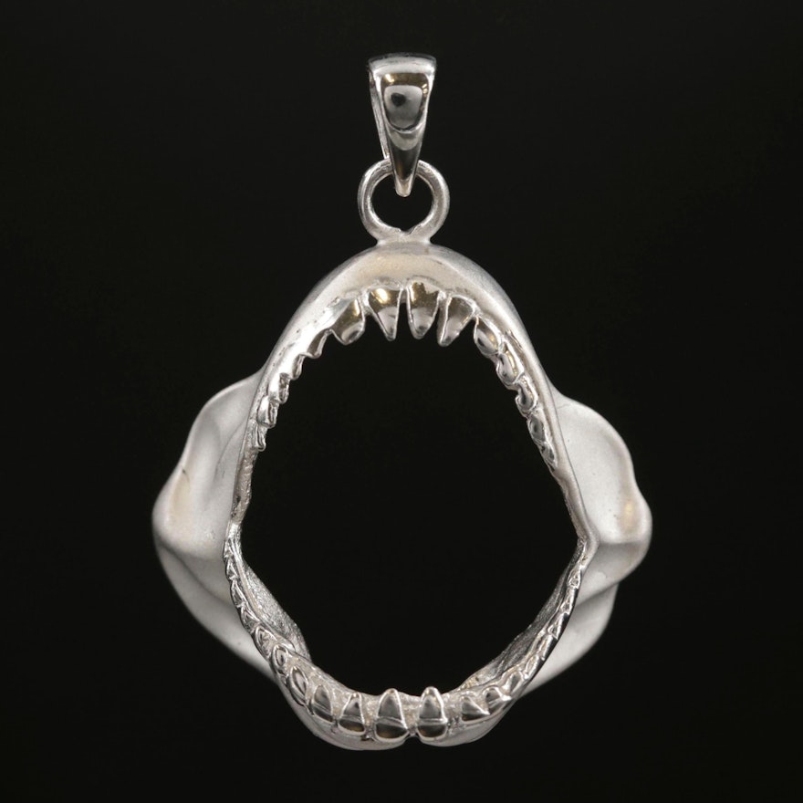 Sterling Silver Shark Jaws Pendant