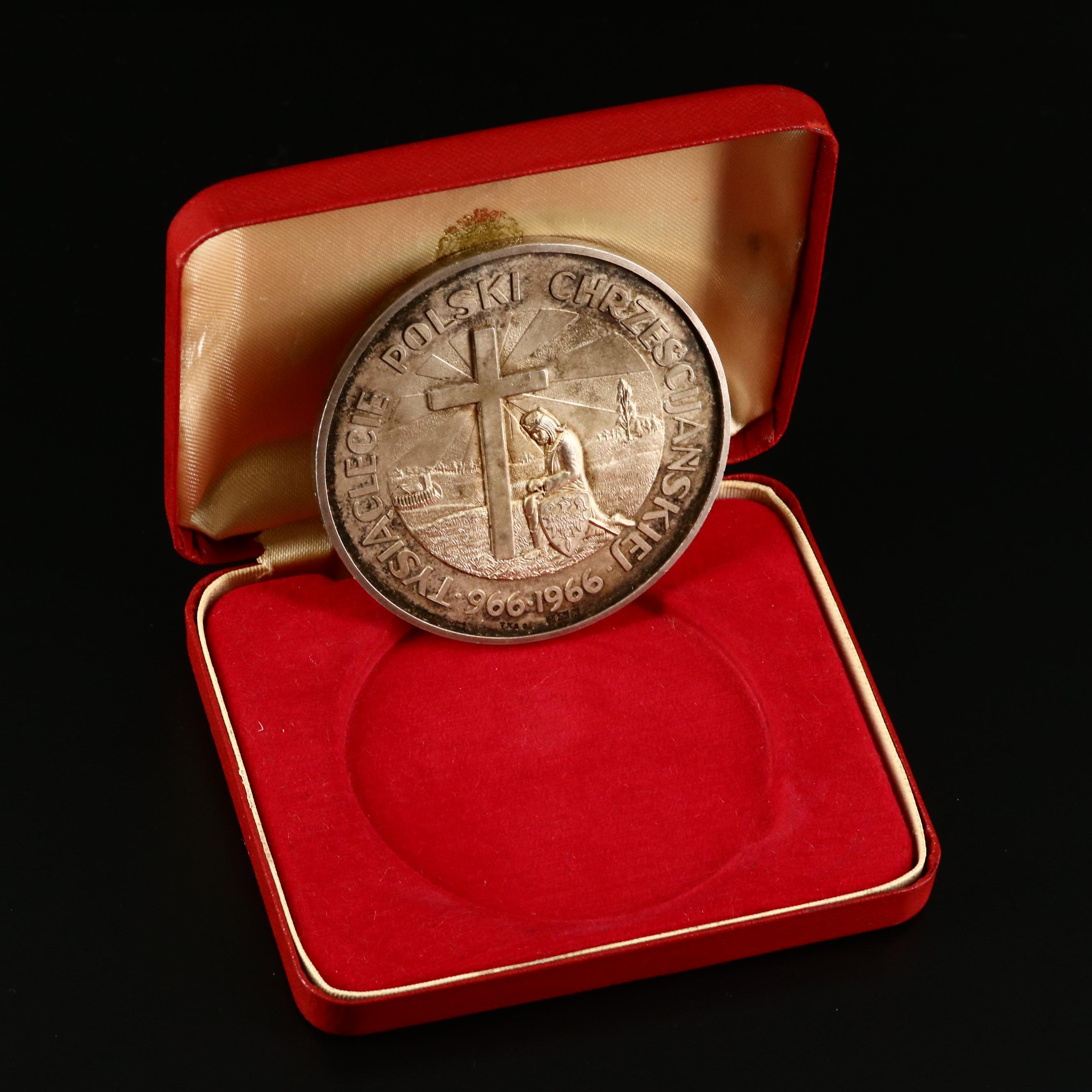 1966 Millennium of Christian Poland Silver Medal by Toye, Kenning & Spencer Ltd.