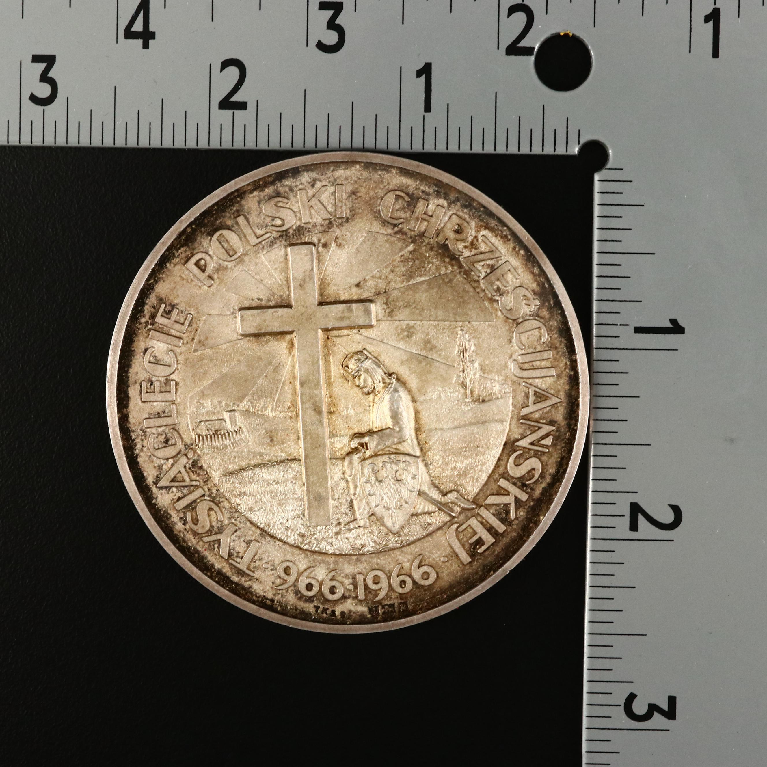 1966 Millennium of Christian Poland Silver Medal by Toye, Kenning & Spencer Ltd.