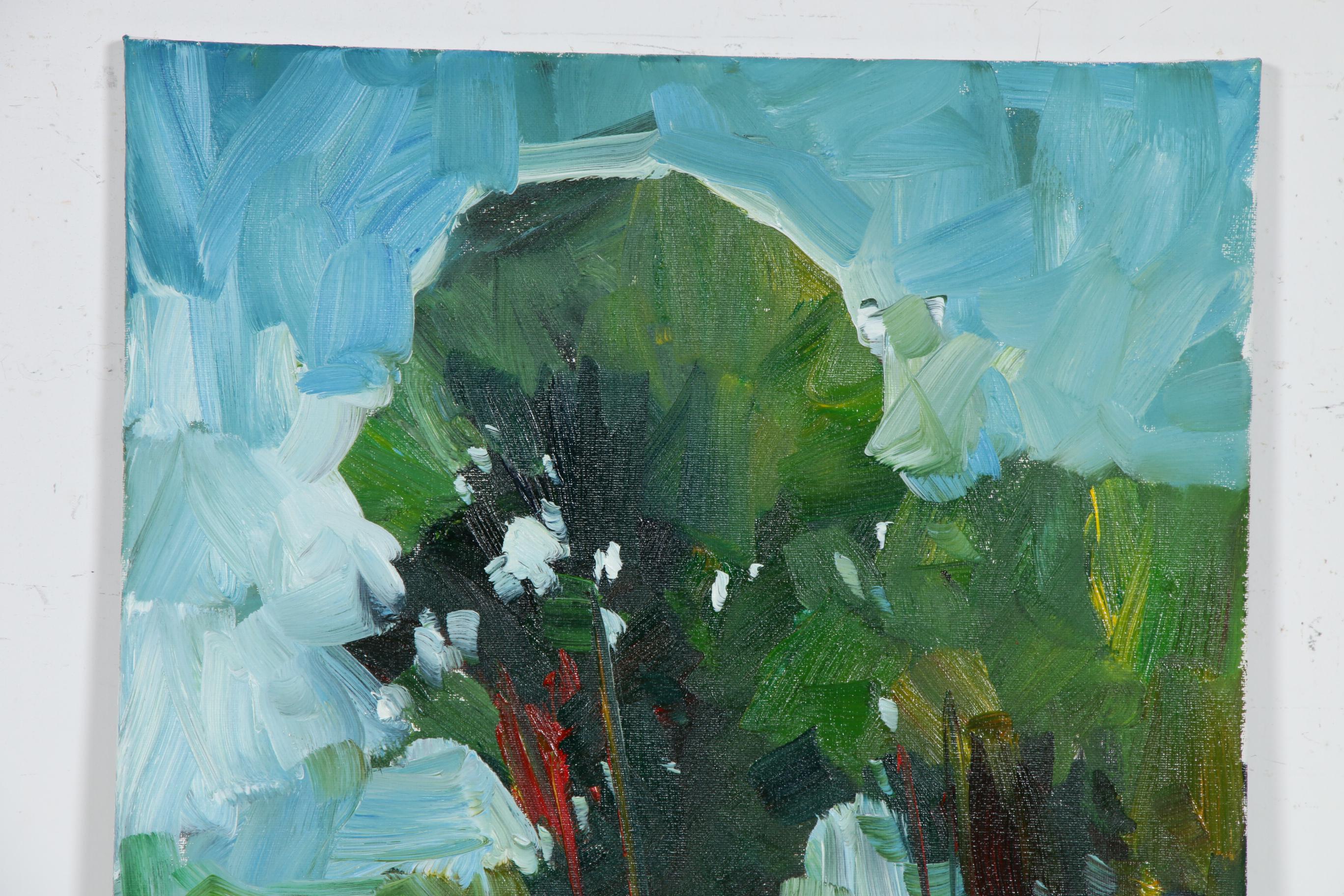 Jose Trujillo Landscape Oil Painting "Large Shady Tree"