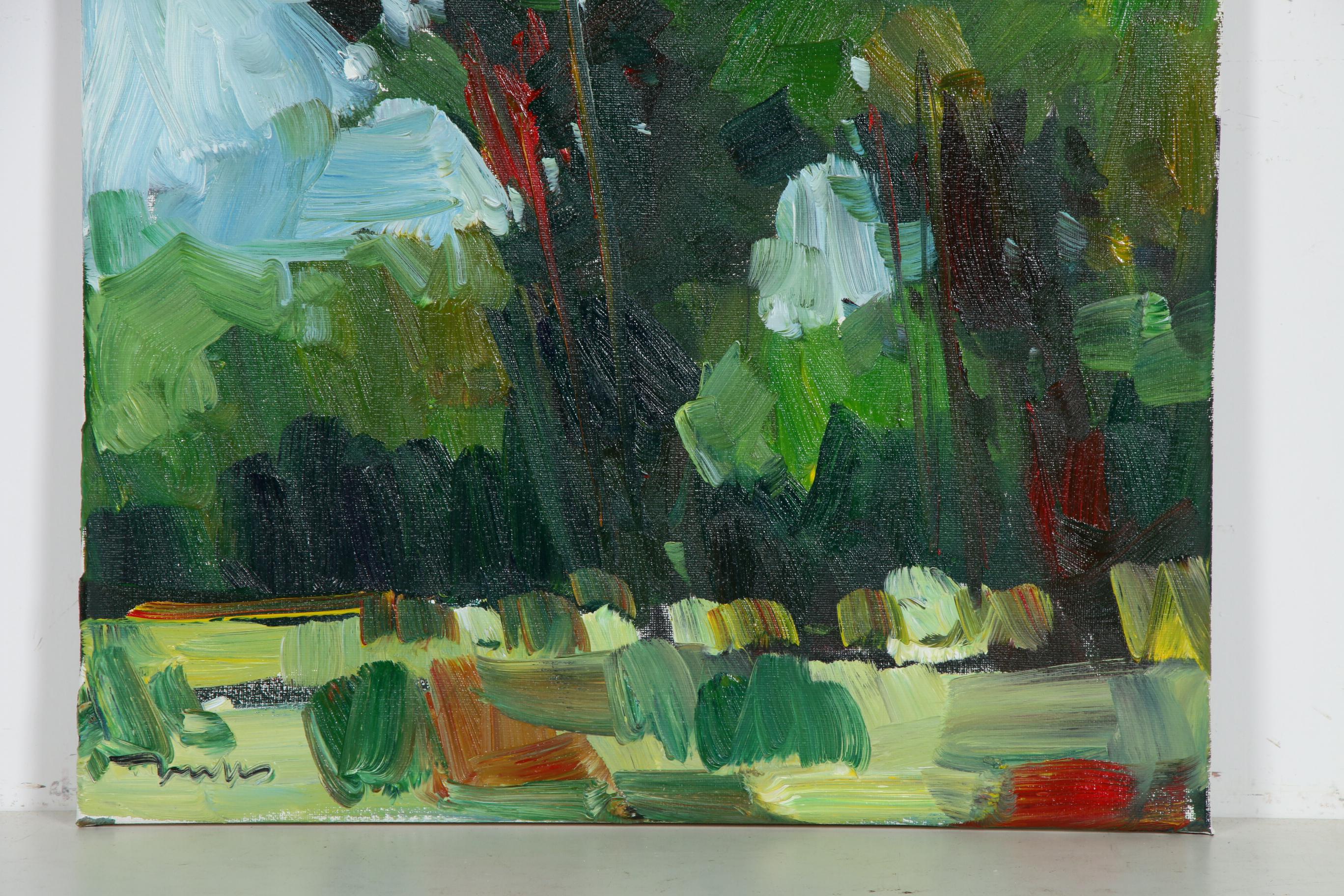 Jose Trujillo Landscape Oil Painting "Large Shady Tree"