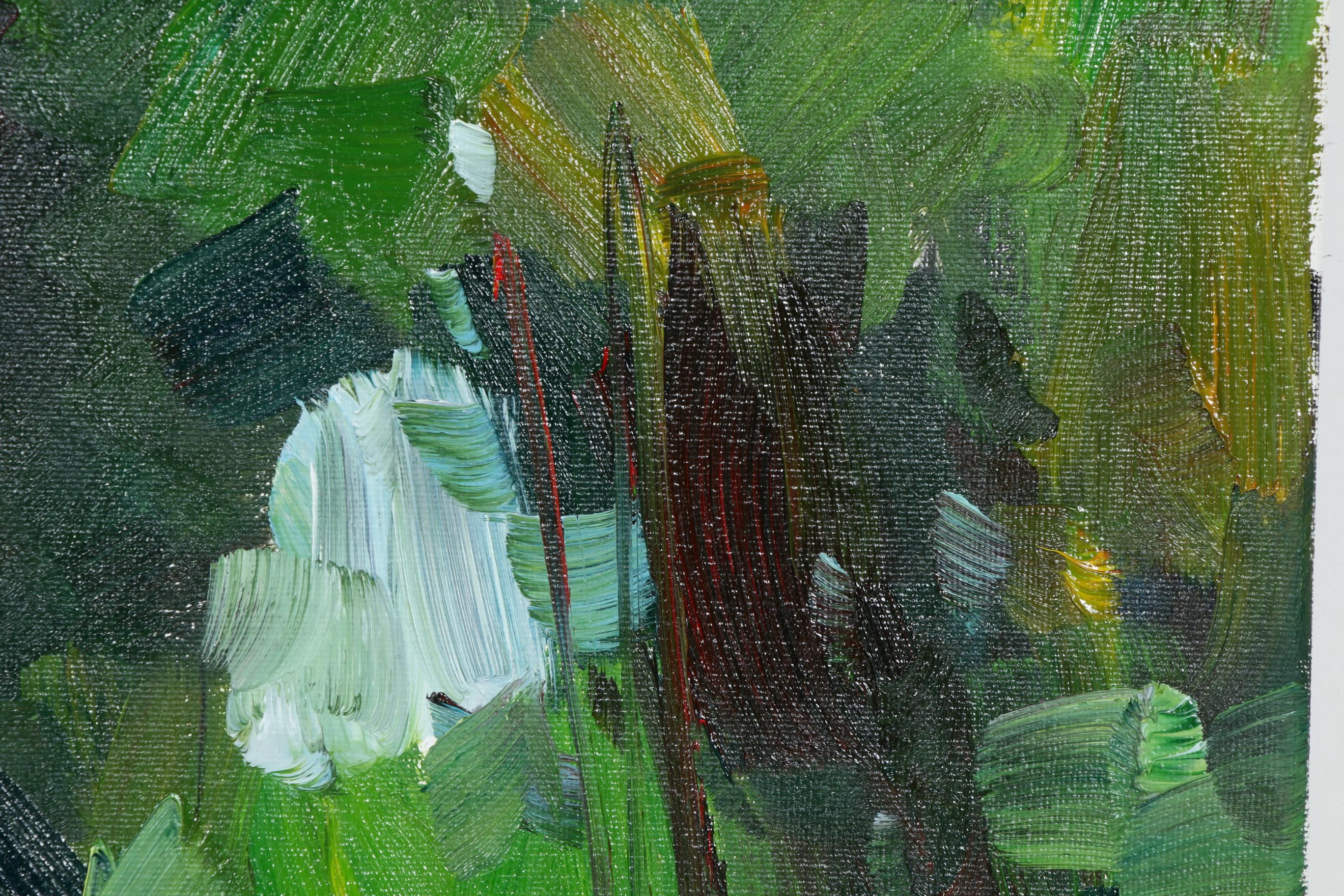 Jose Trujillo Landscape Oil Painting "Large Shady Tree"